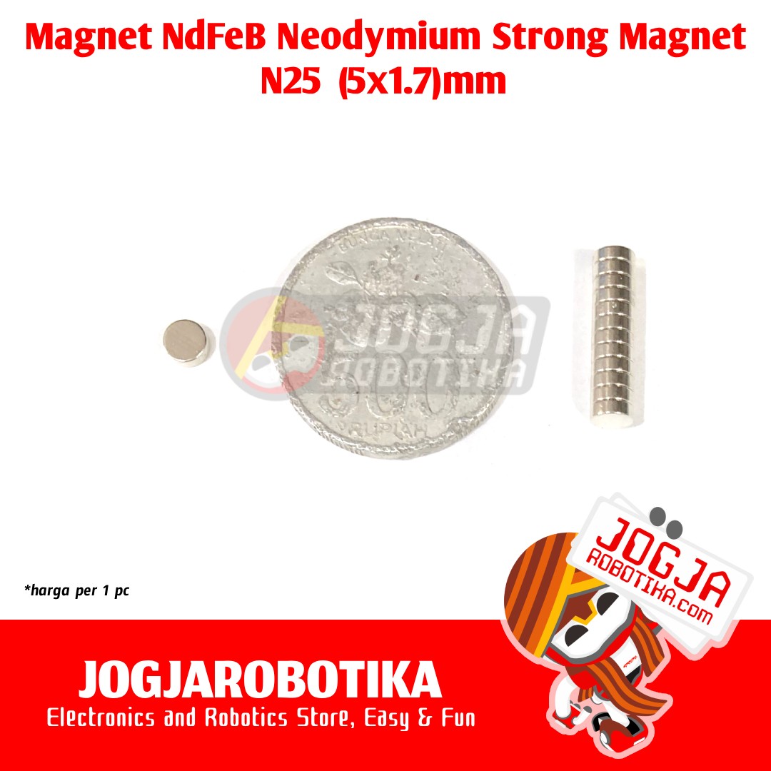 MAGNET N25 BULAT (5X1.7)MM - NDFEB NEODYMIUM STRONG MAGNET