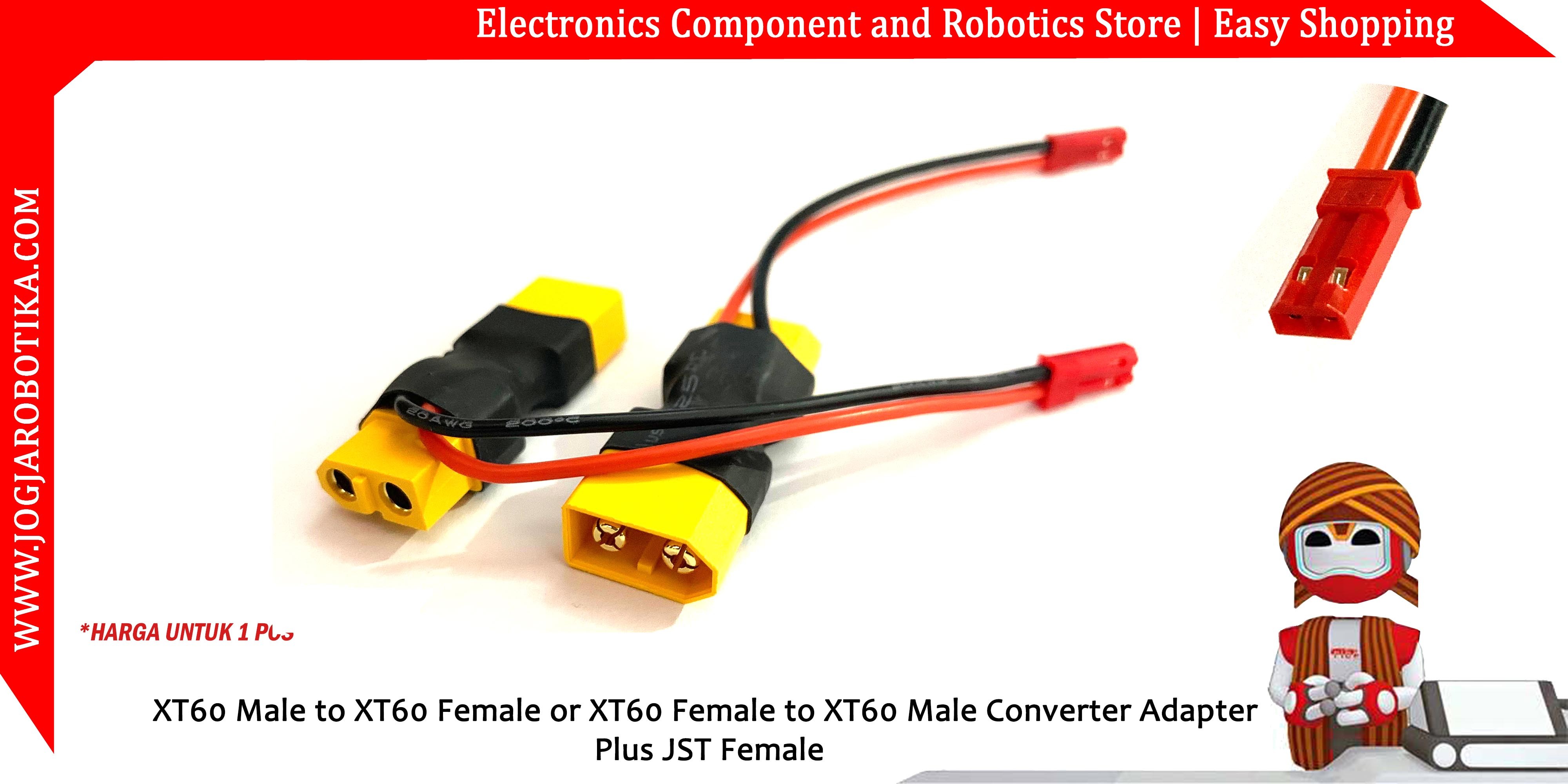 XT60 Male to XT60 Female or XT60 Female to XT60 Male Converter Adapter Plus JST Female