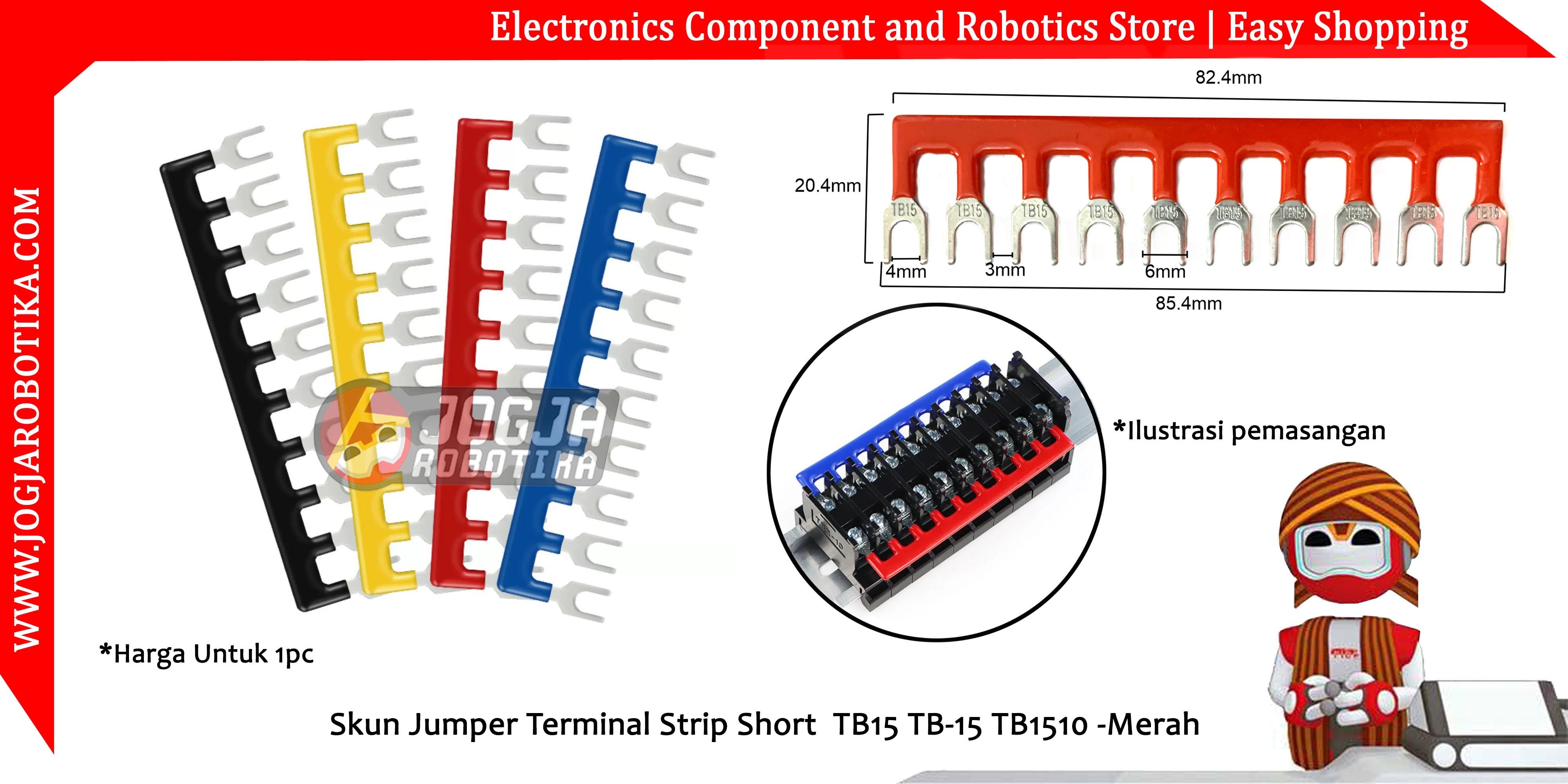 Skun Jumper Terminal Strip Short  TB15 TB-15 TB1510 -Merah