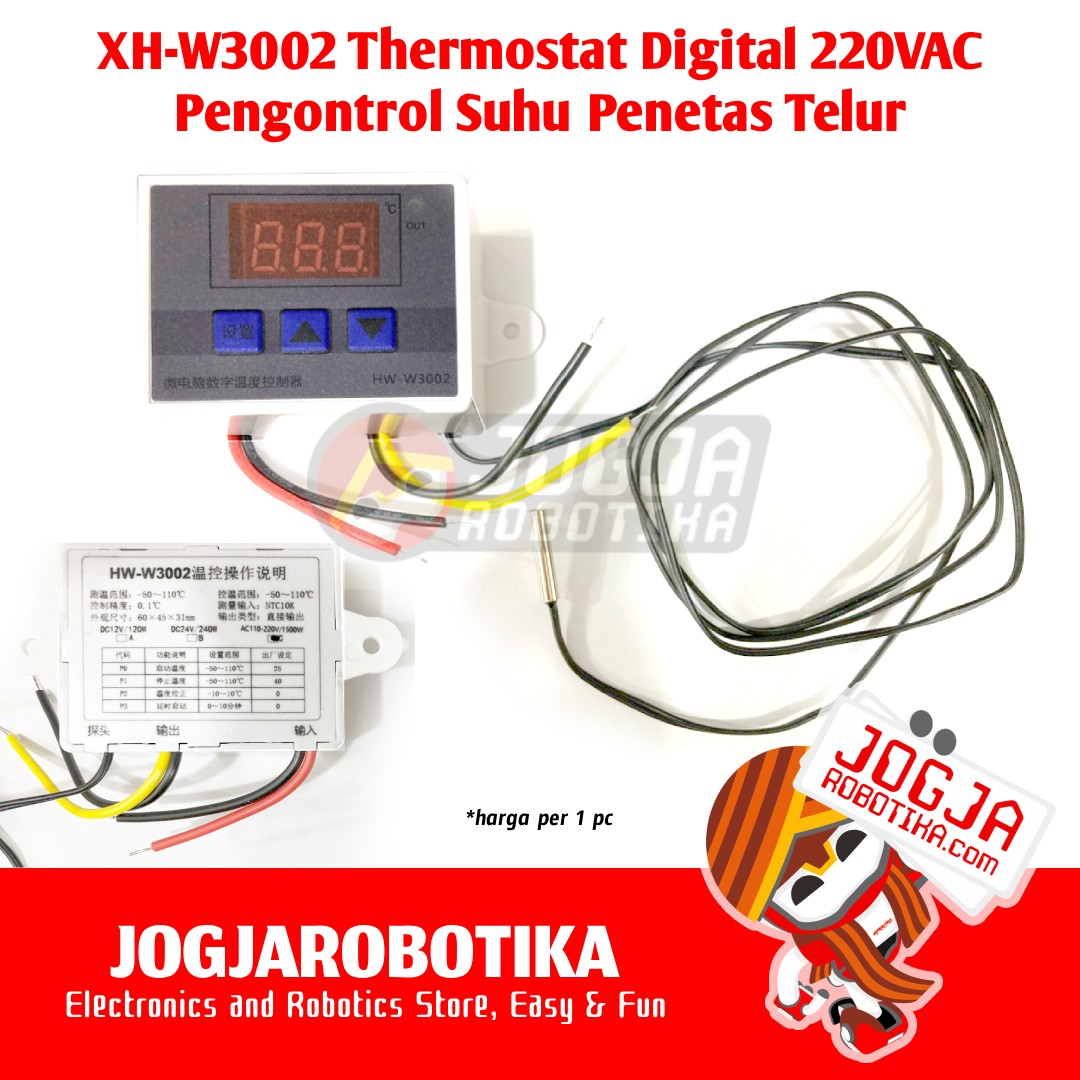 XH-W3002 Thermostat Digital AC 220V Pengontrol Suhu Mesin Penetas Tetas Telur