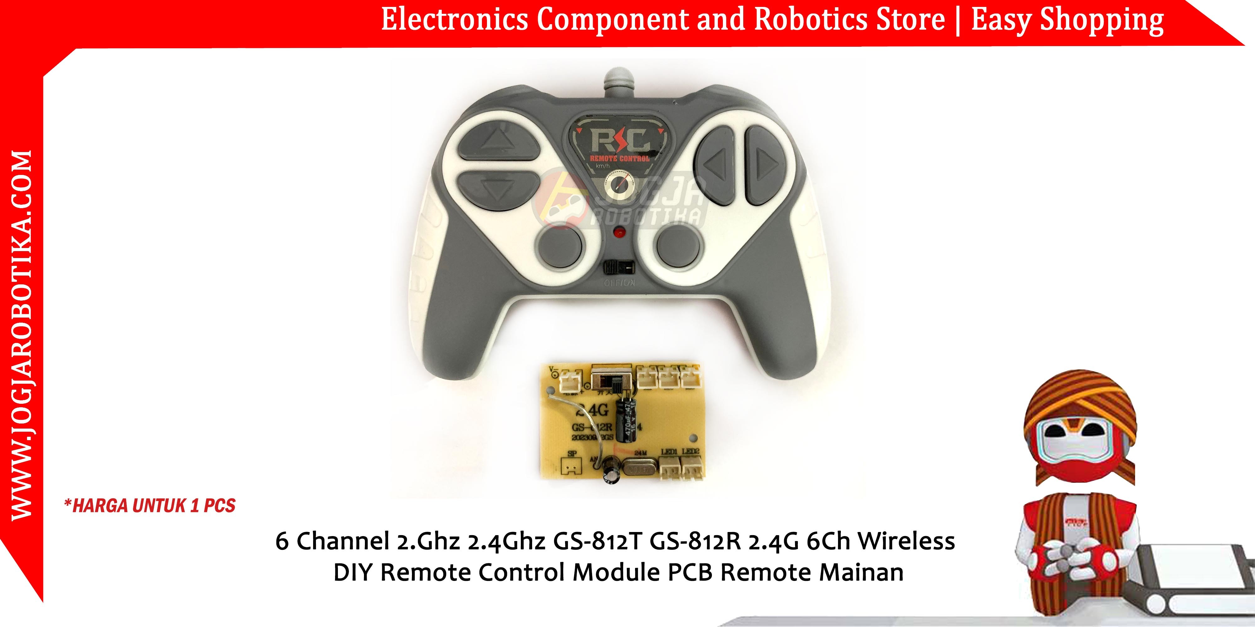 6 Channel 2.Ghz 2.4Ghz GS-812T GS-812R 2.4G 6Ch Wireless DIY Remote Control Module PCB Remote Mainan