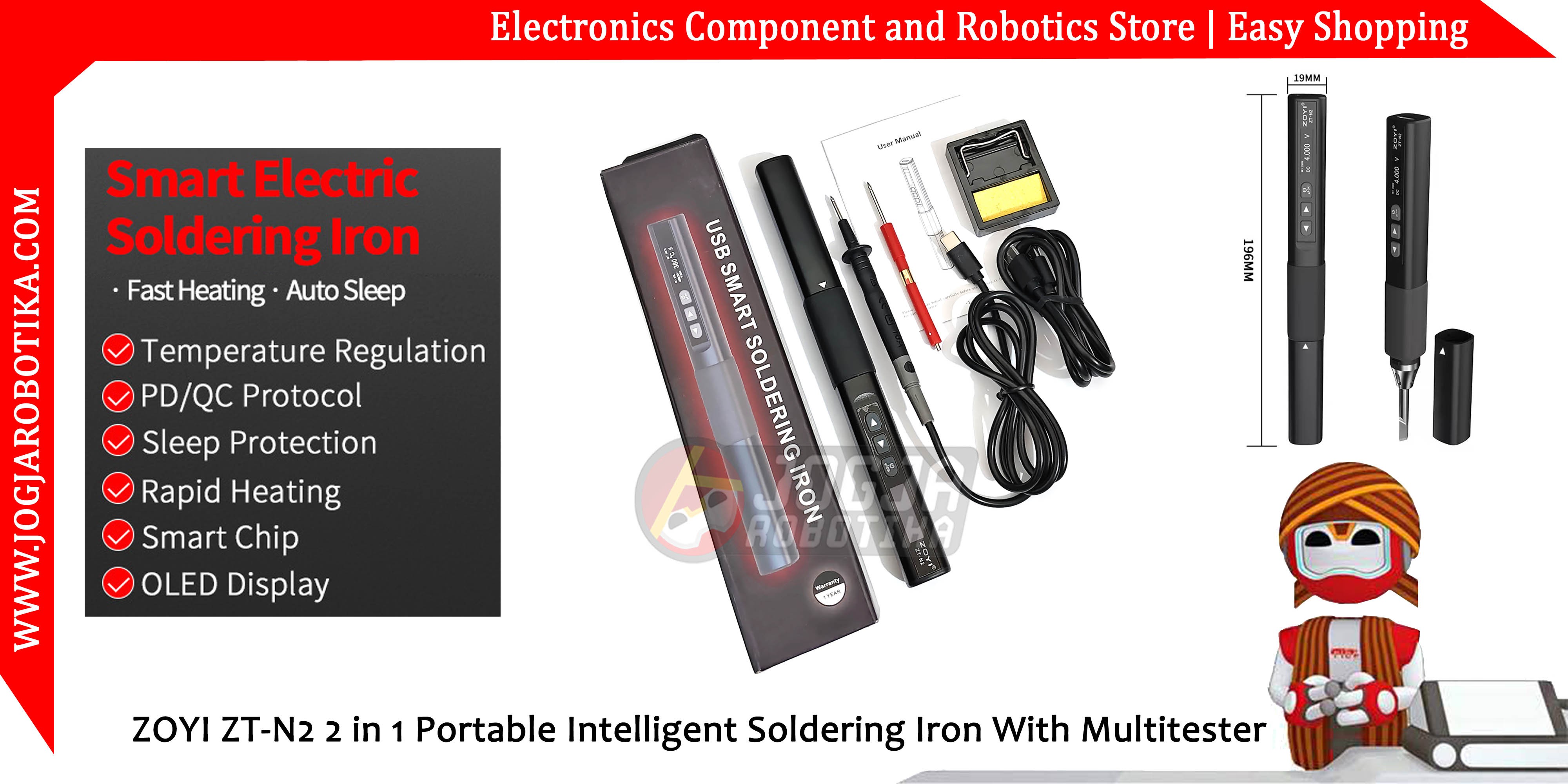 ZOYI ZT-N2 2 in 1 Portable Intelligent Soldering Iron With Multitester