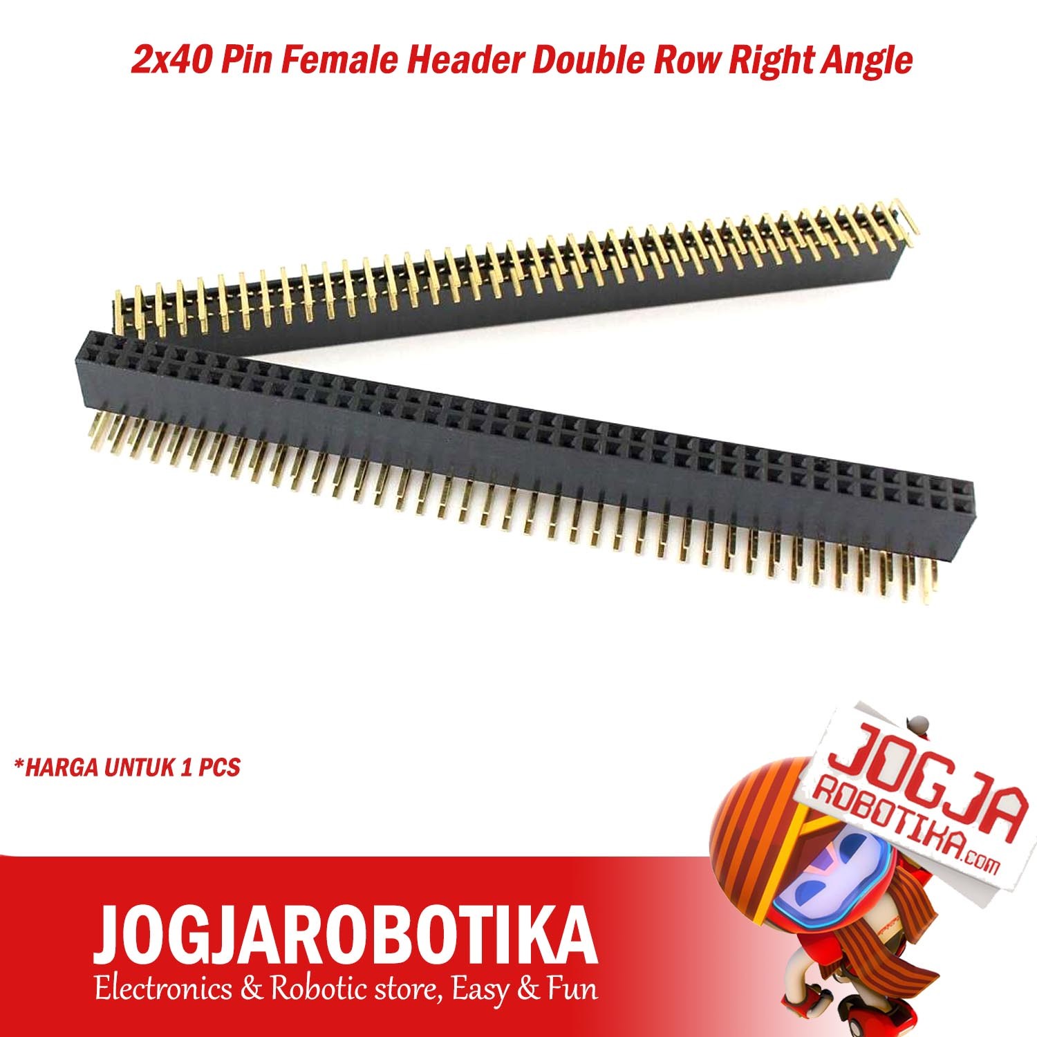 2x40 Pin Female Header Double Row Right Angle (2.54 mm)