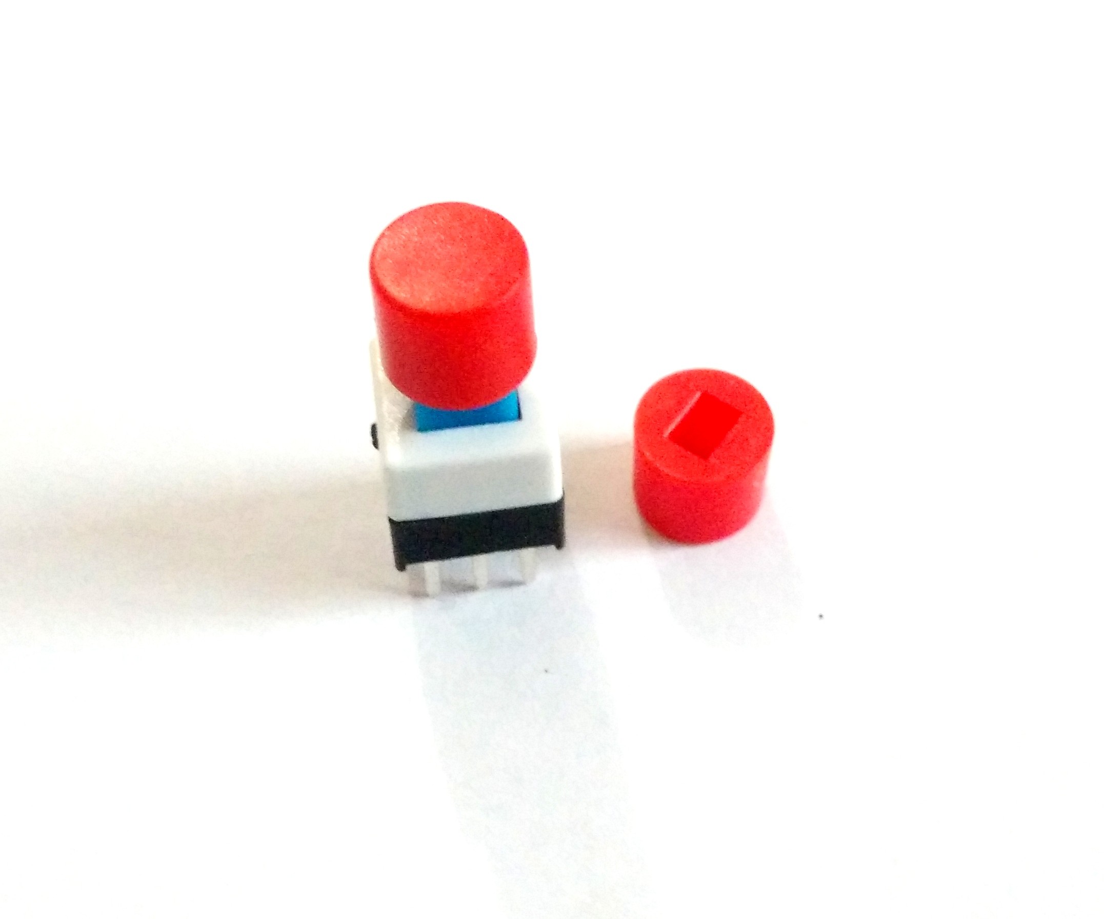 Cap Self-locking Square Push Button Switch-Merah