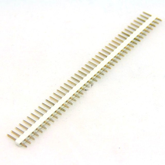 1x40 Pin Male Header Single Row (2.54 mm)-White