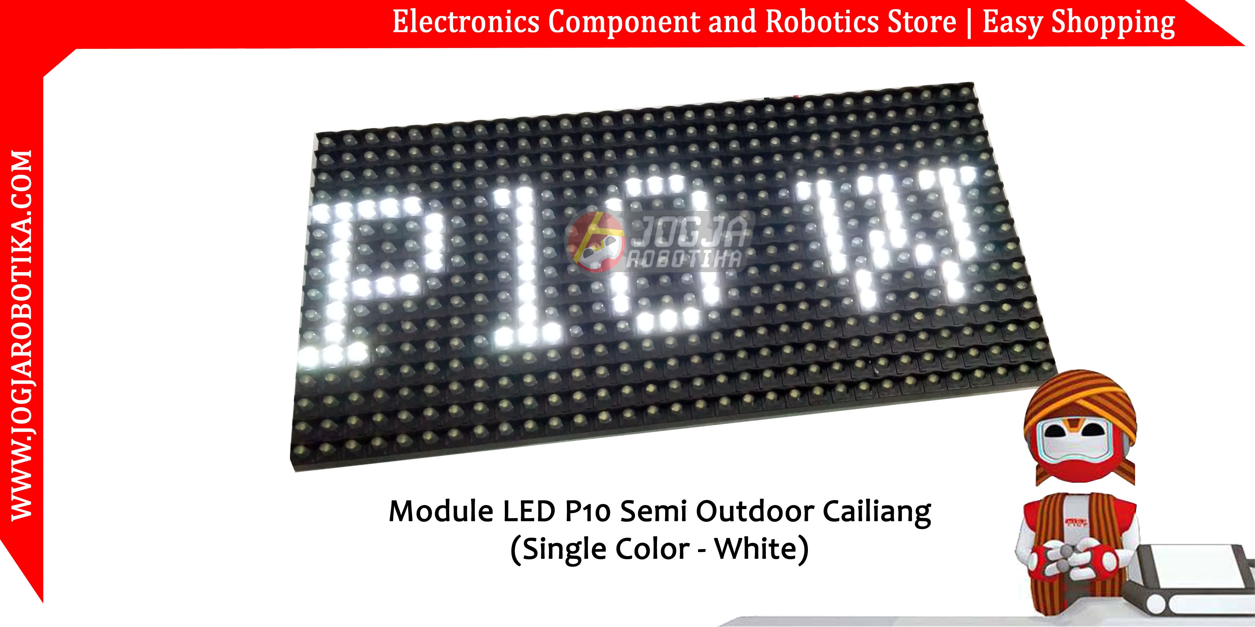 Modul Led P10 Putih (Semi Outdoor)