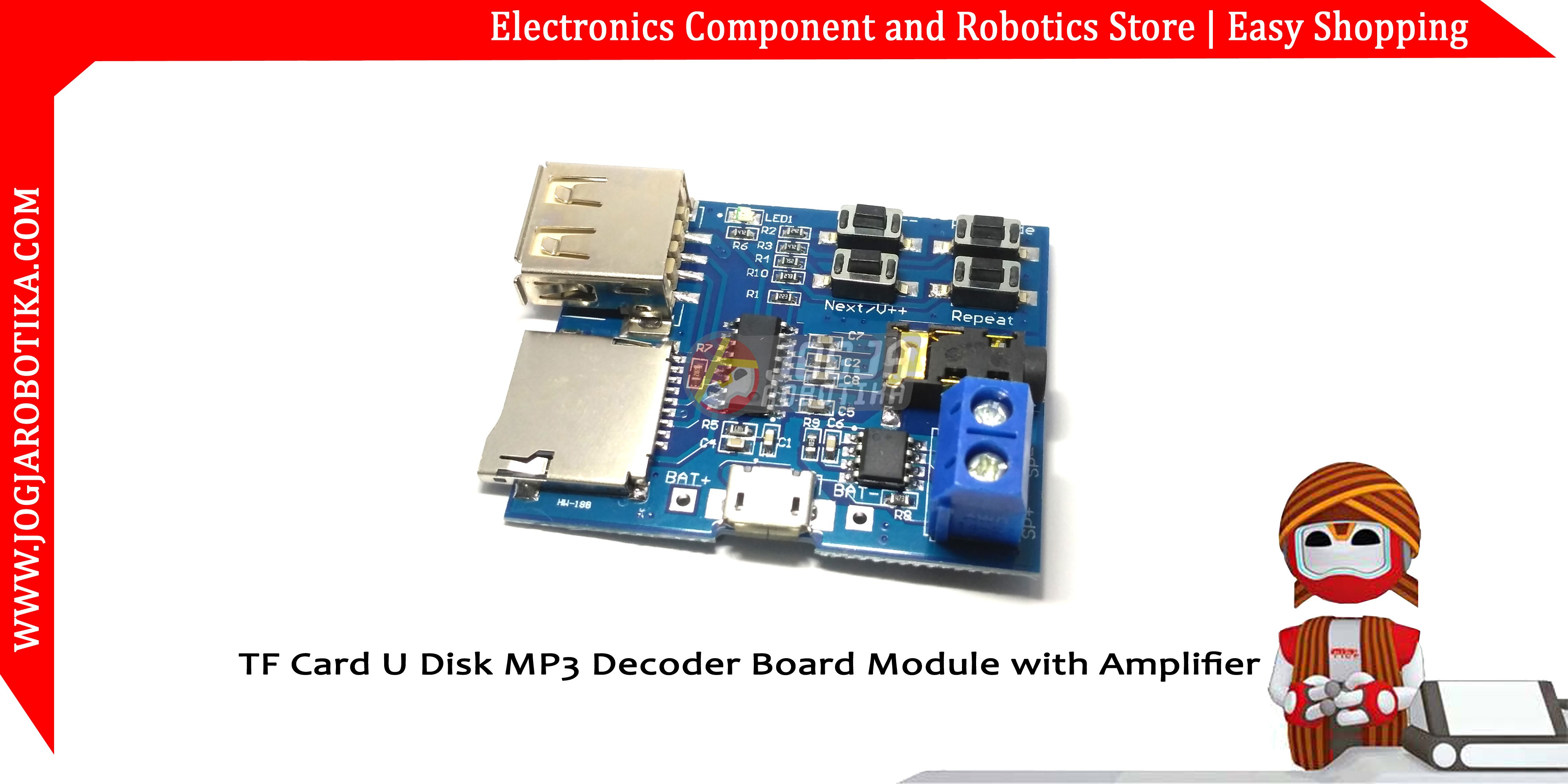 TF CARD U DISK MP3 FORMAT DECODER BOARD MODULE AMPLIFIER DECODING AUDIO PLAYER
