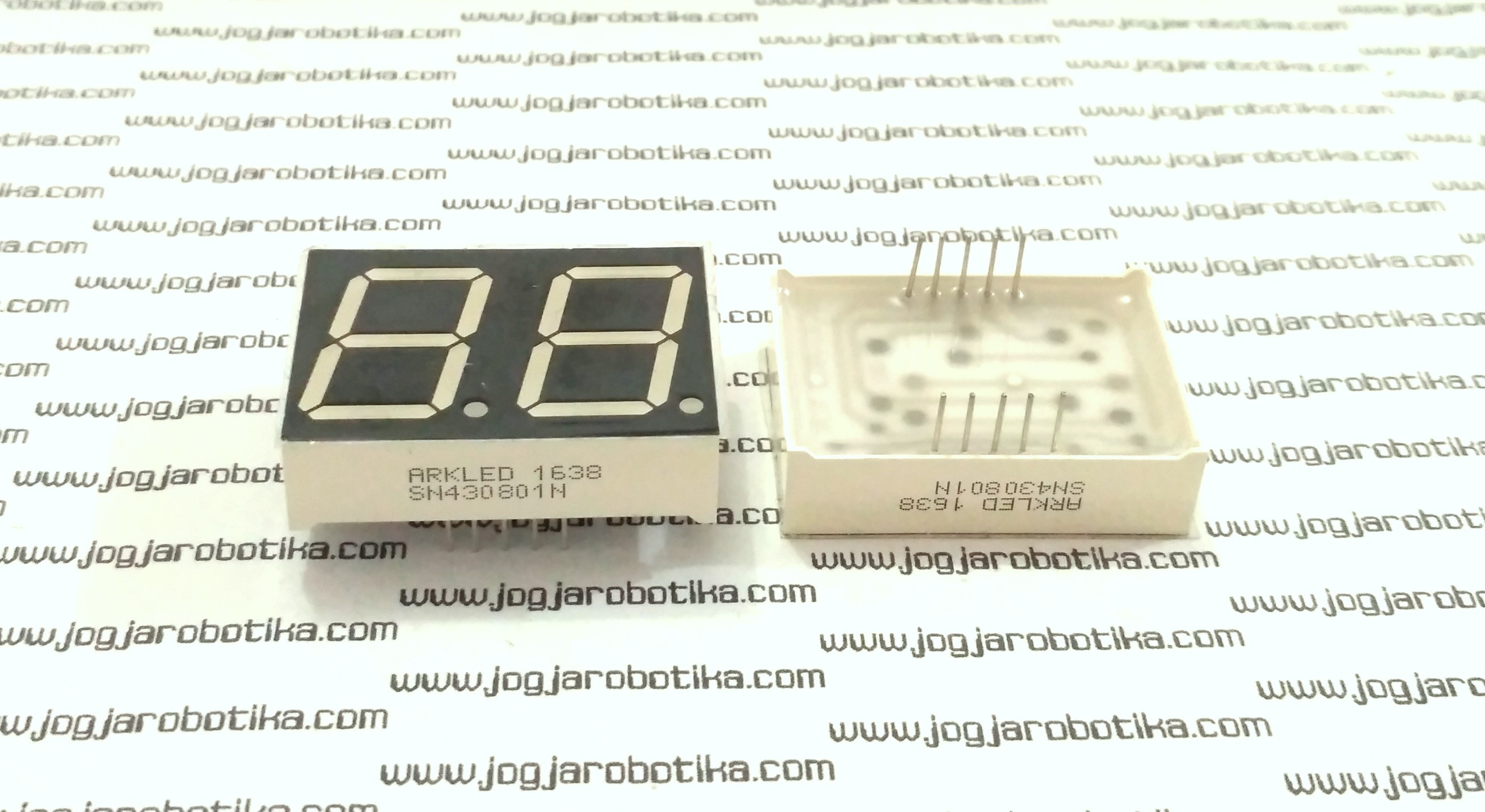 2 DIGIT SEVEN SEGMENT MERAH 0.8 INCH SN430801N 7 SEGMEN COMMON ANODA