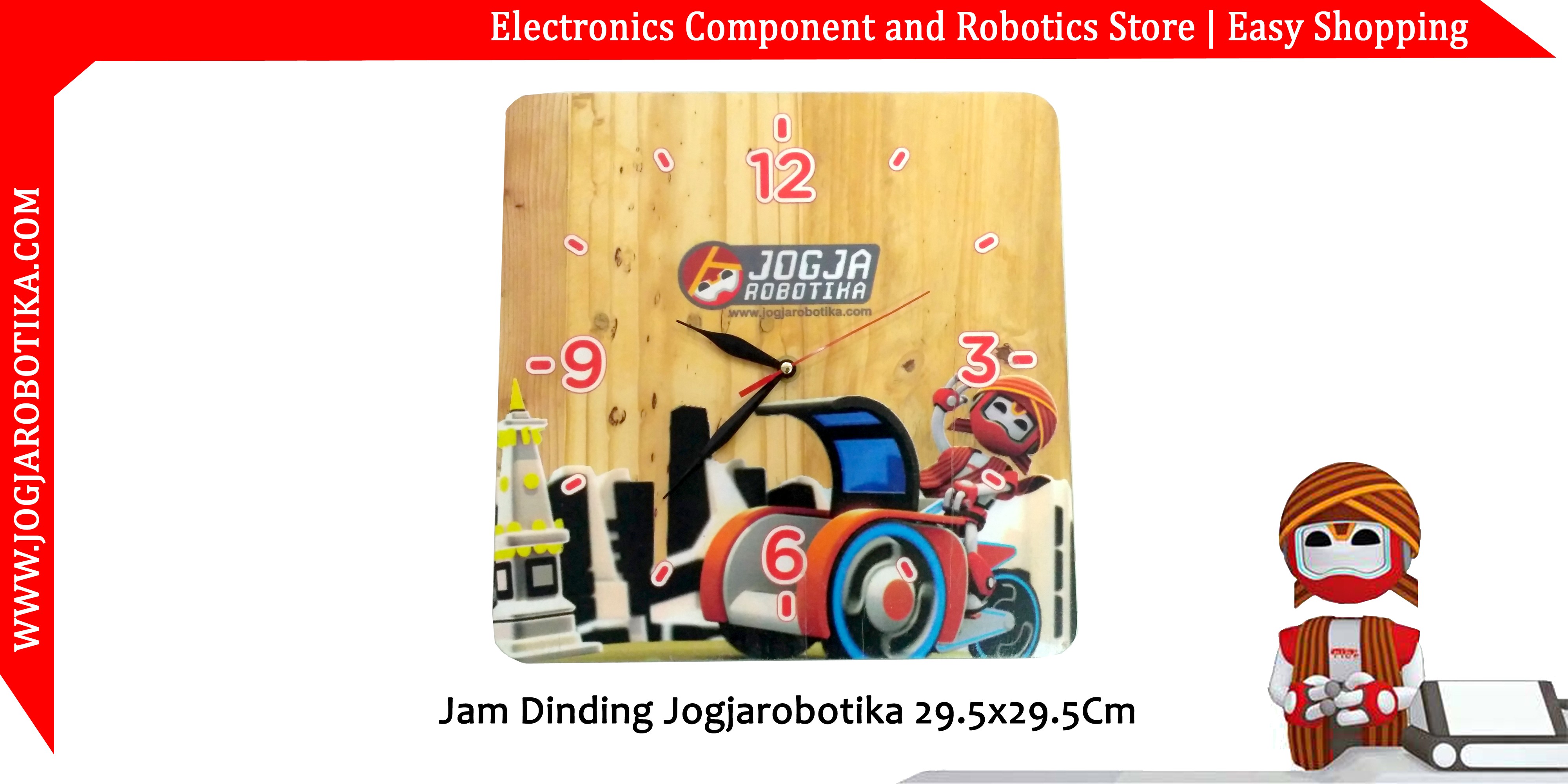 Jam Dinding Jogjarobotika 29.5x29.5Cm