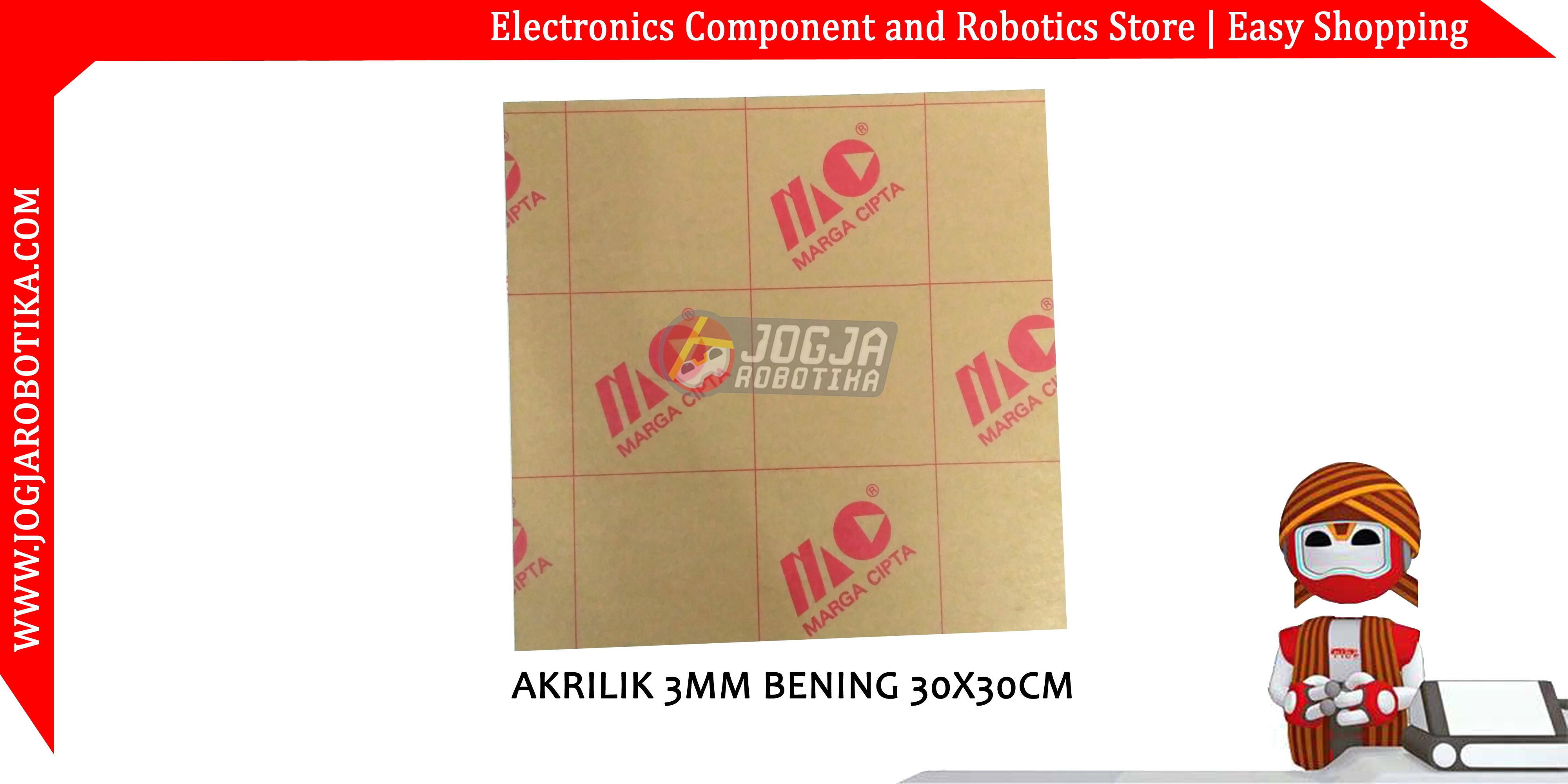 AKRILIK 3MM BENING 30X30CM