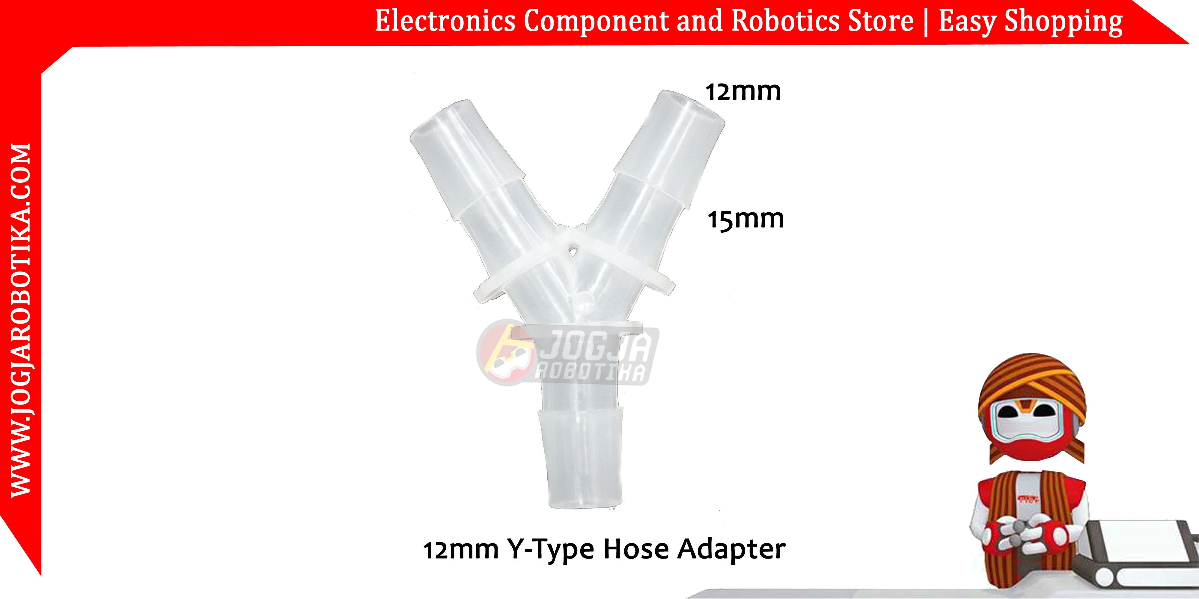 12mm Y-Type Hose Adapter Sambungan Selang