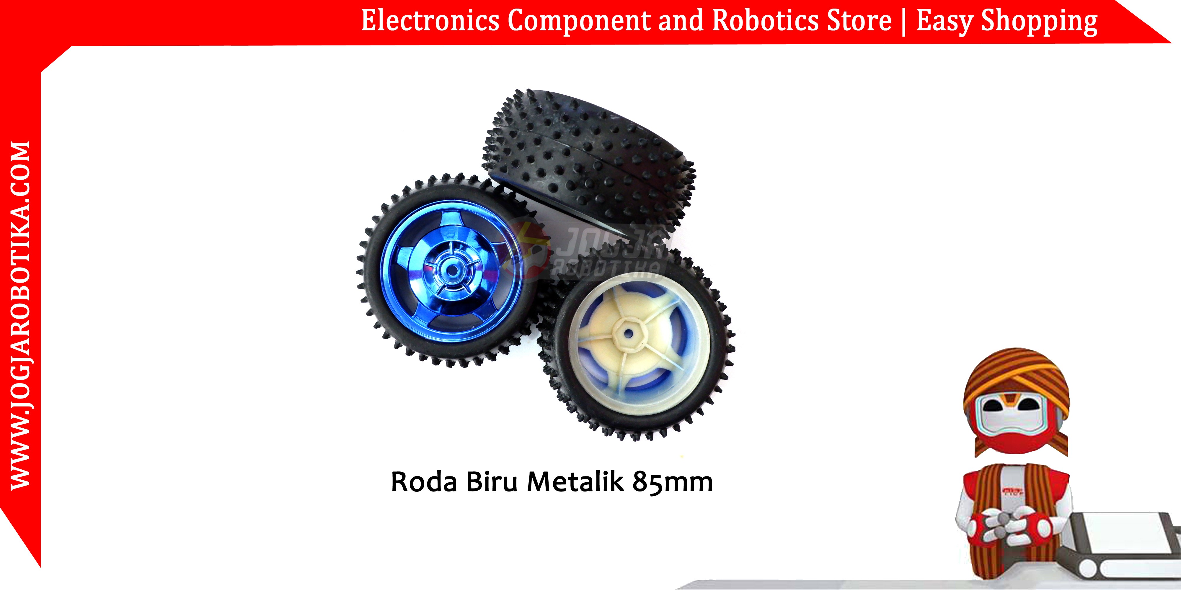 Roda Biru Metalik 85mm Roda Off Road RC 4WD Monster