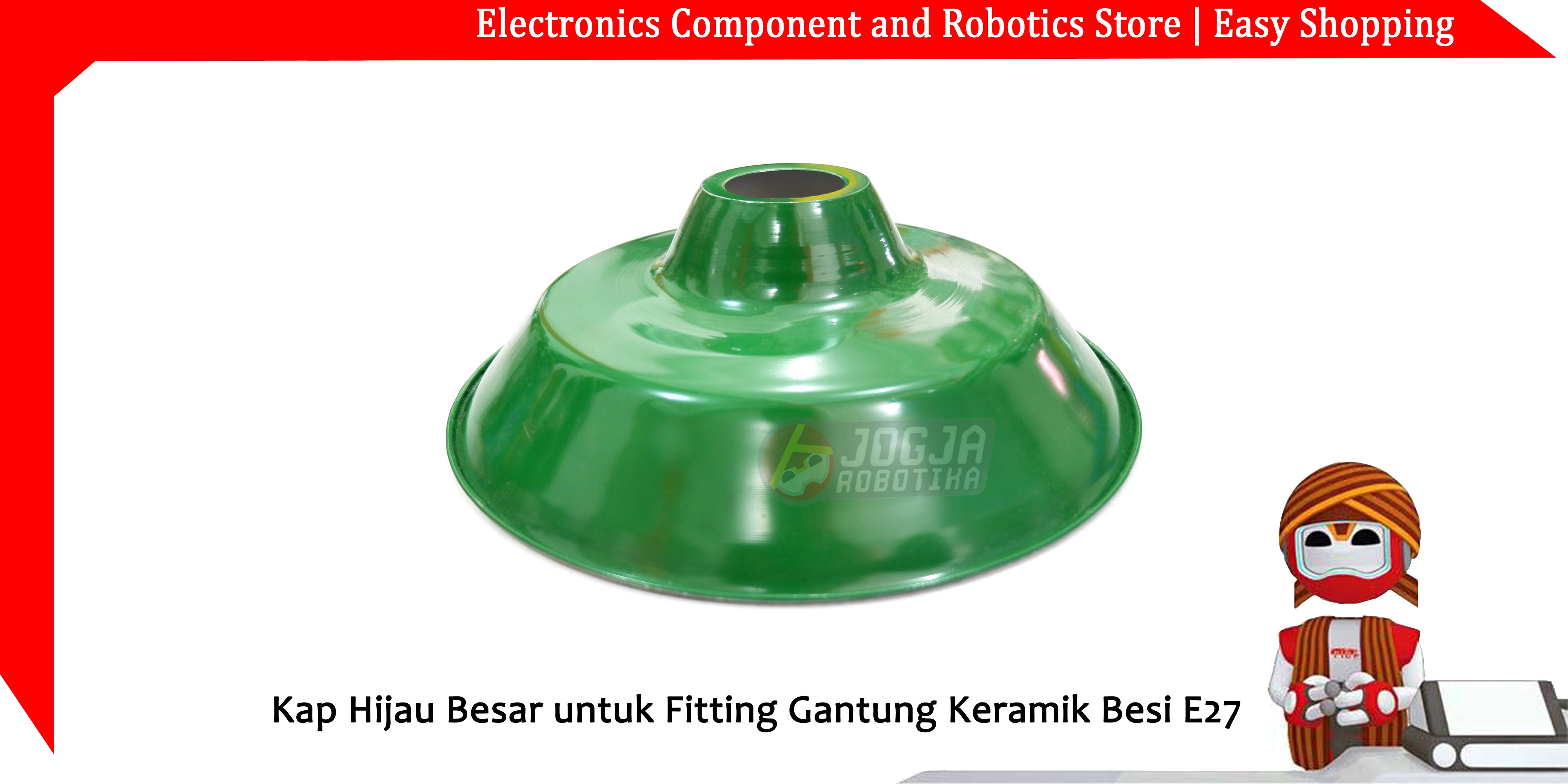 Kap Hijau Besar untuk Fitting Gantung Keramik Besi E27