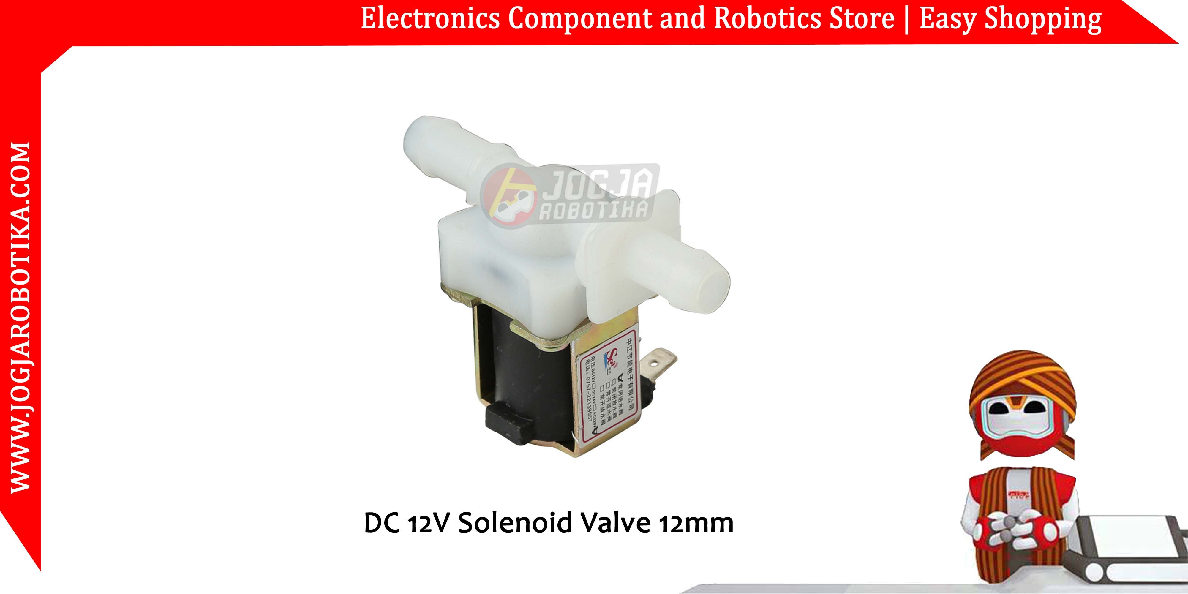 Katup Kran Air Elektrik 12V DC 12mm Solenoid Water Valve Nylon NC