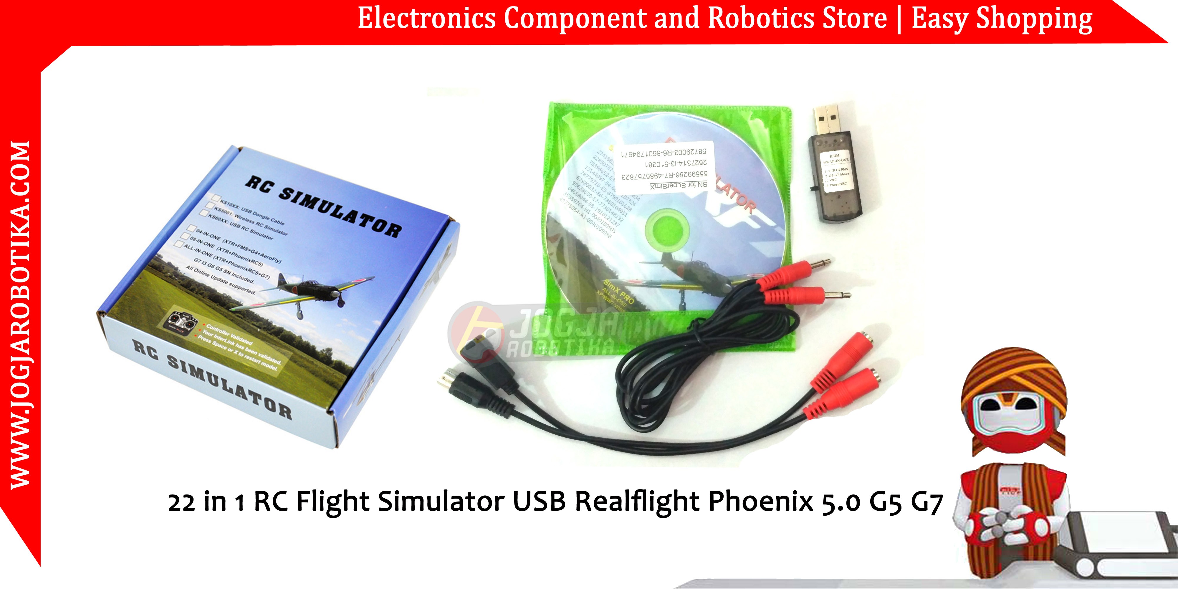 22 in 1 RC Flight Simulator USB Realflight Phoenix 5.0 G5 G7