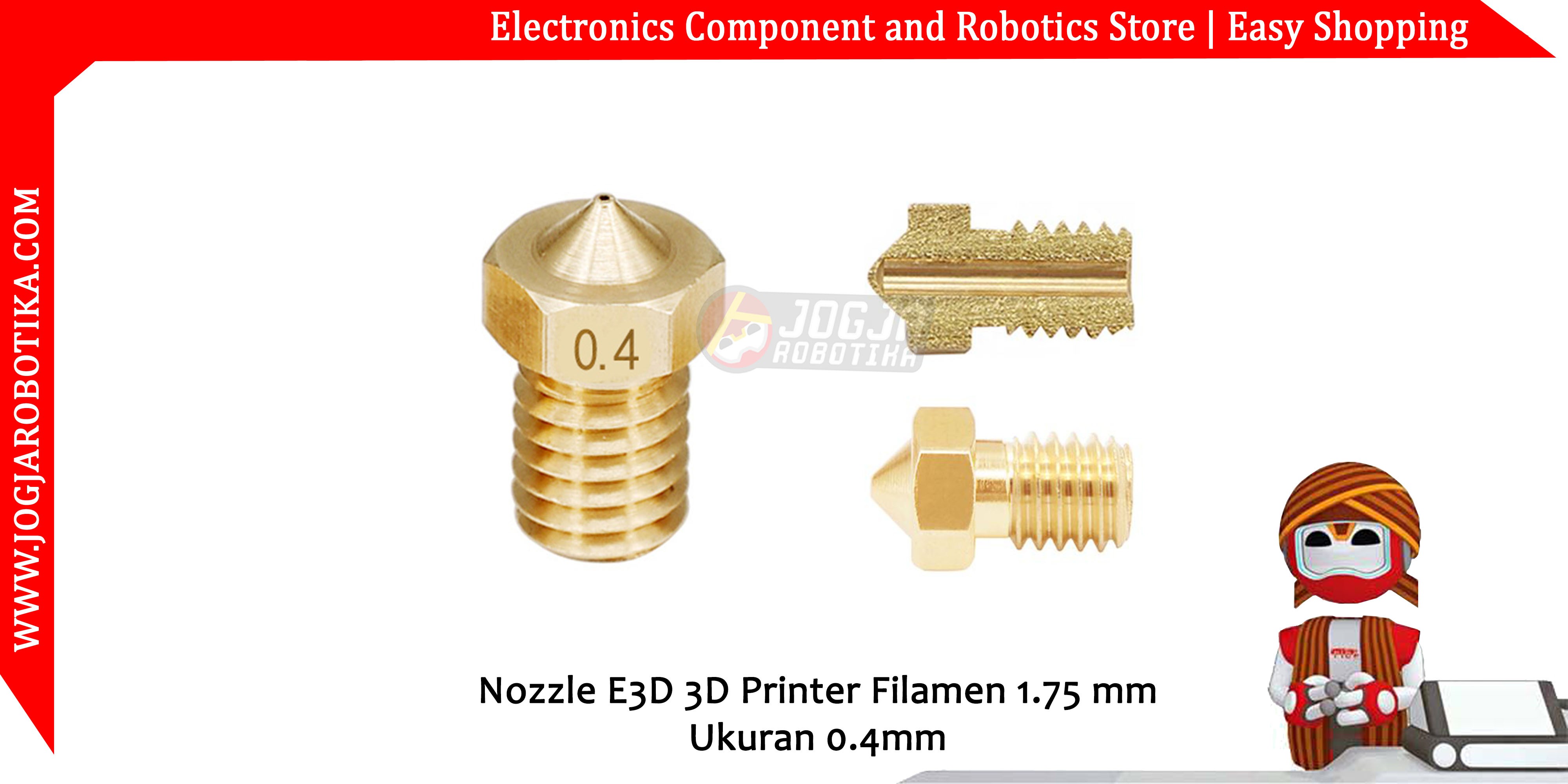 Nozzle 0.4mm E3D 3D Printer Filamen 1.75 mm