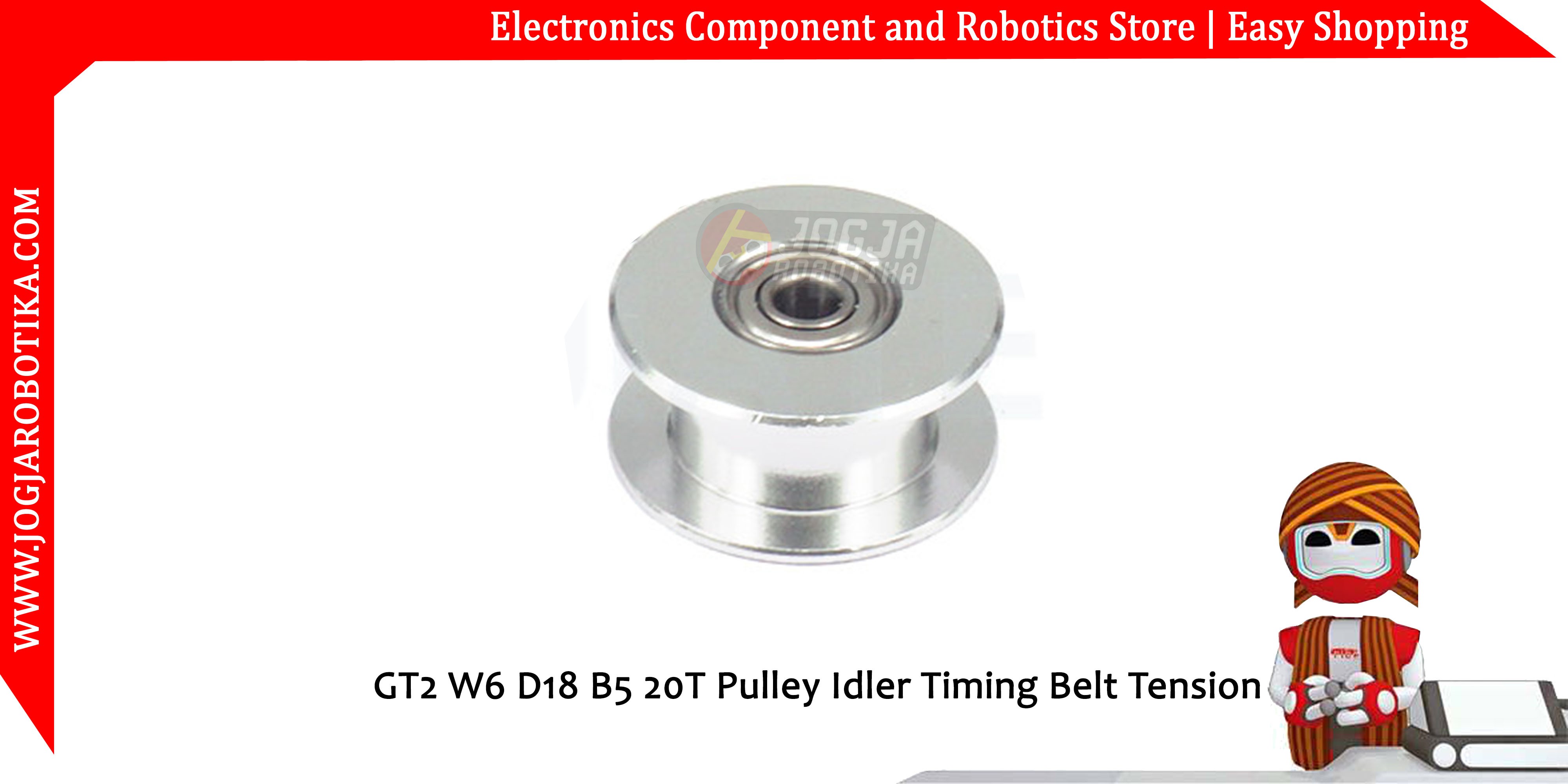 GT2 W6 D18 B5 20T Pulley Idler Timing Belt Tension