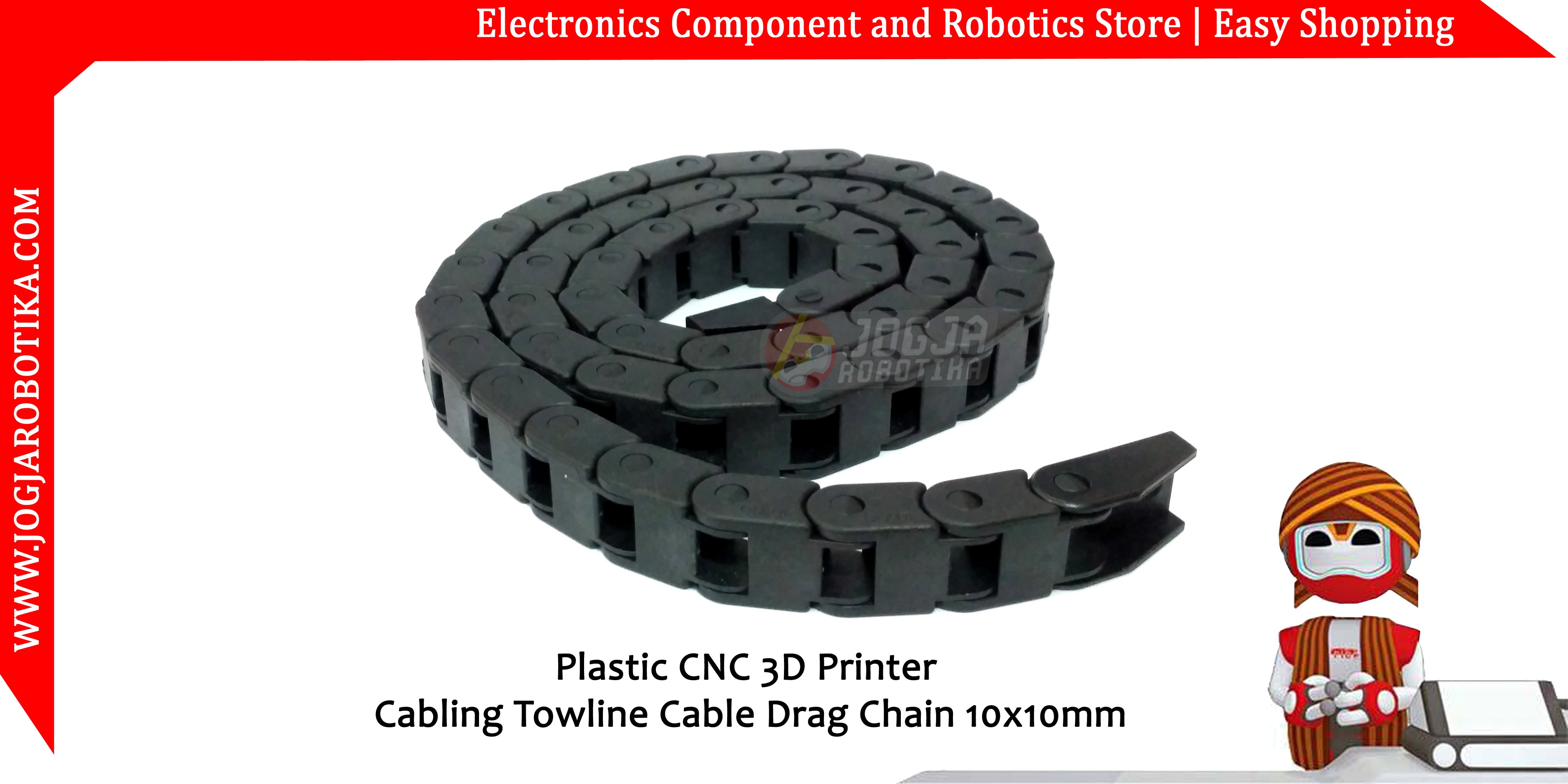 Plastic CNC 3D Printer Cabling Towline Cable Drag Chain 10x10mm