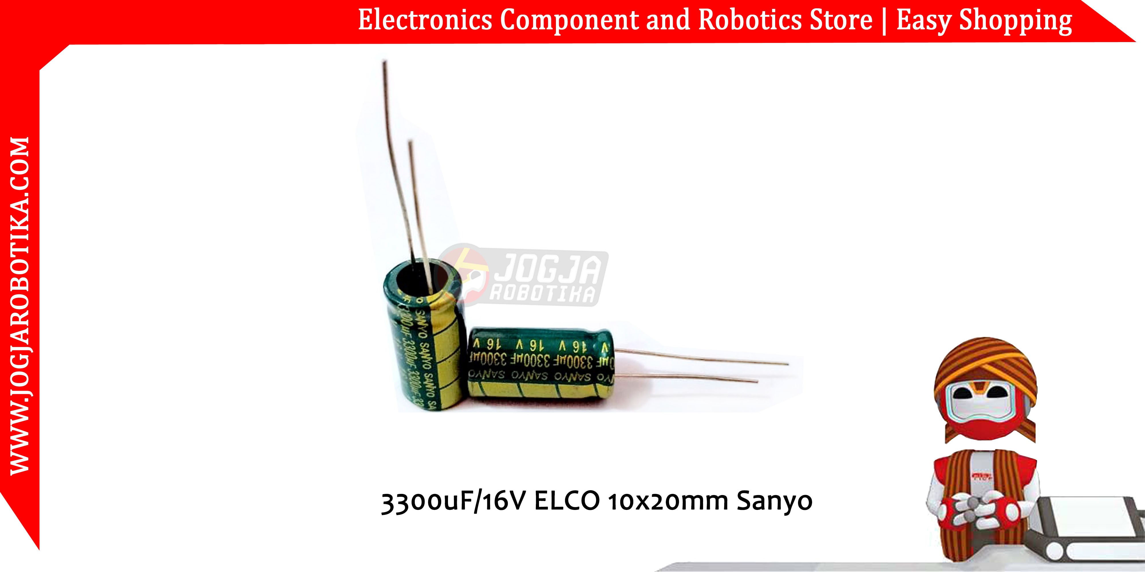 3300uF/16V Elco 10x20mm Sanyo