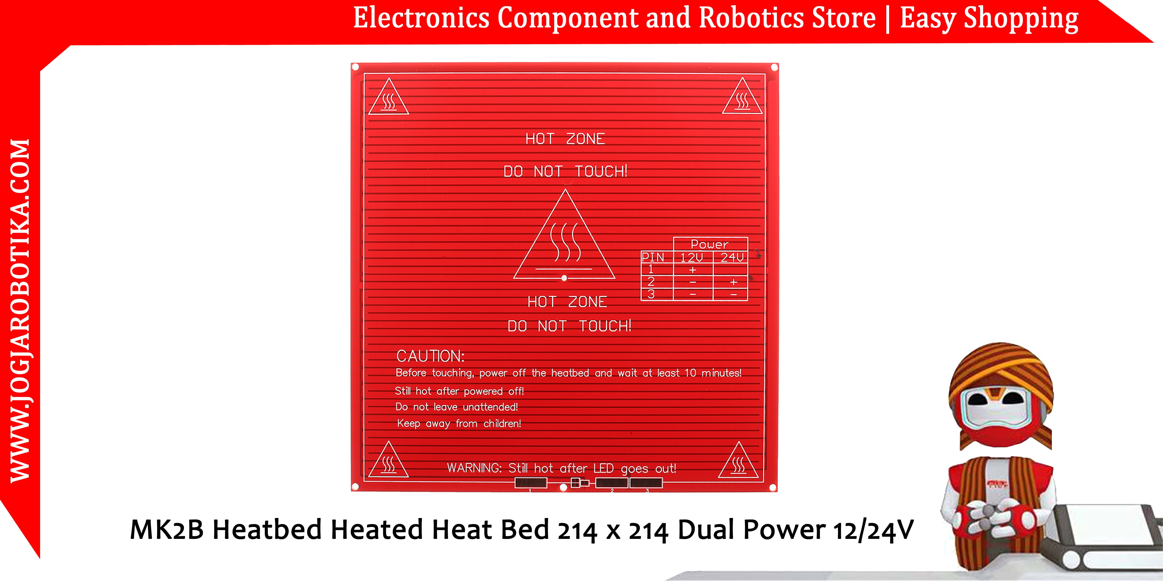 MK2B Heatbed Heated Heat Bed 214 x 214 Dual Power 12/24V