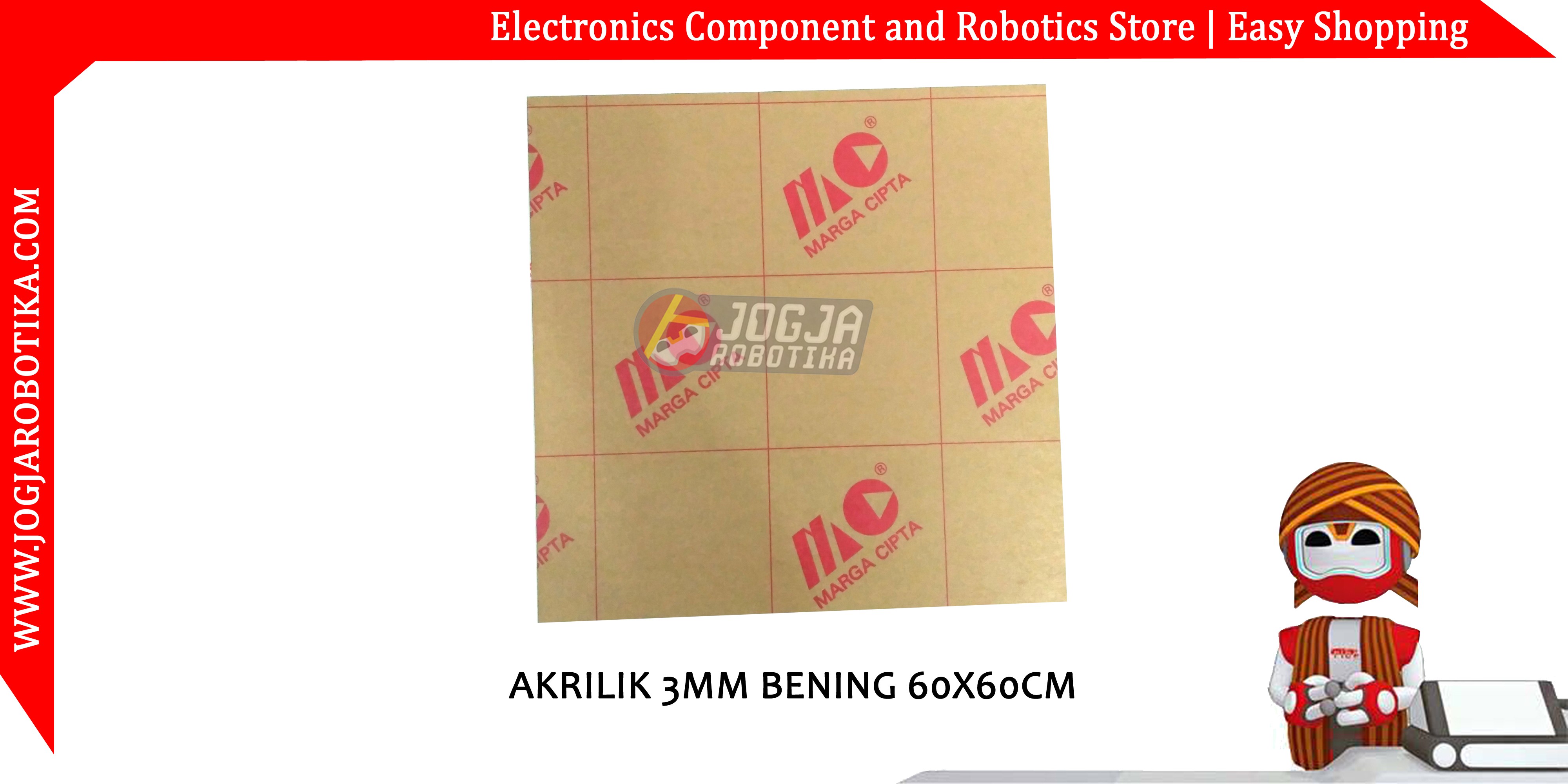 AKRILIK 3MM BENING 15X15CM