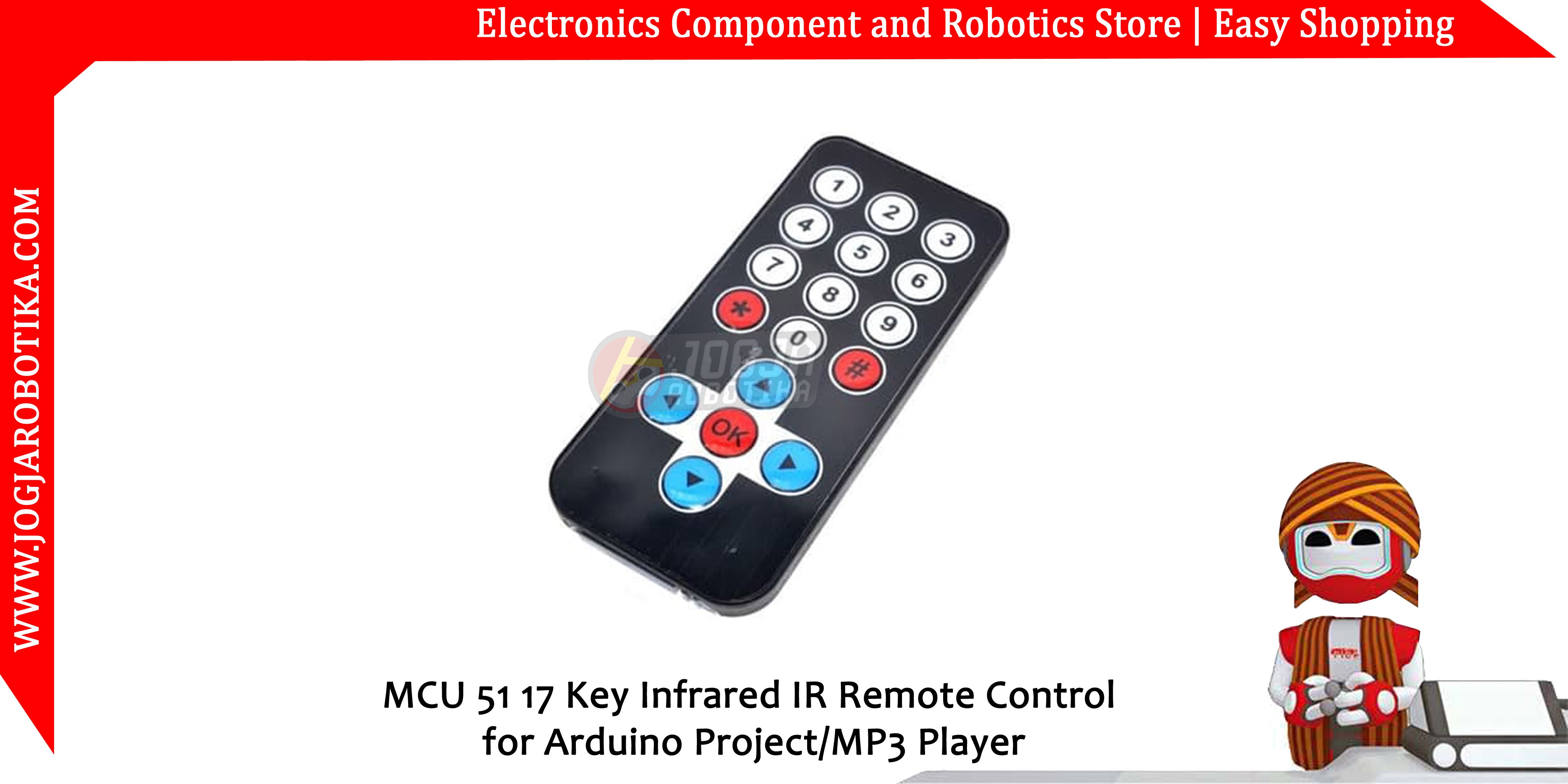 MCU 51 17 Key  Infrared IR Remote Control for Arduino Project/MP3 Player