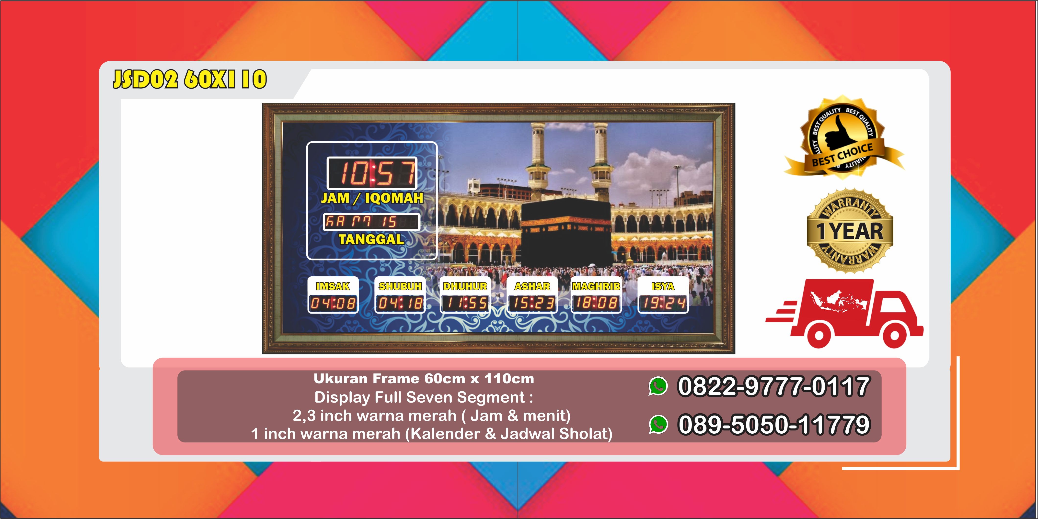 Jam Sholat Digital JSD02 60X110