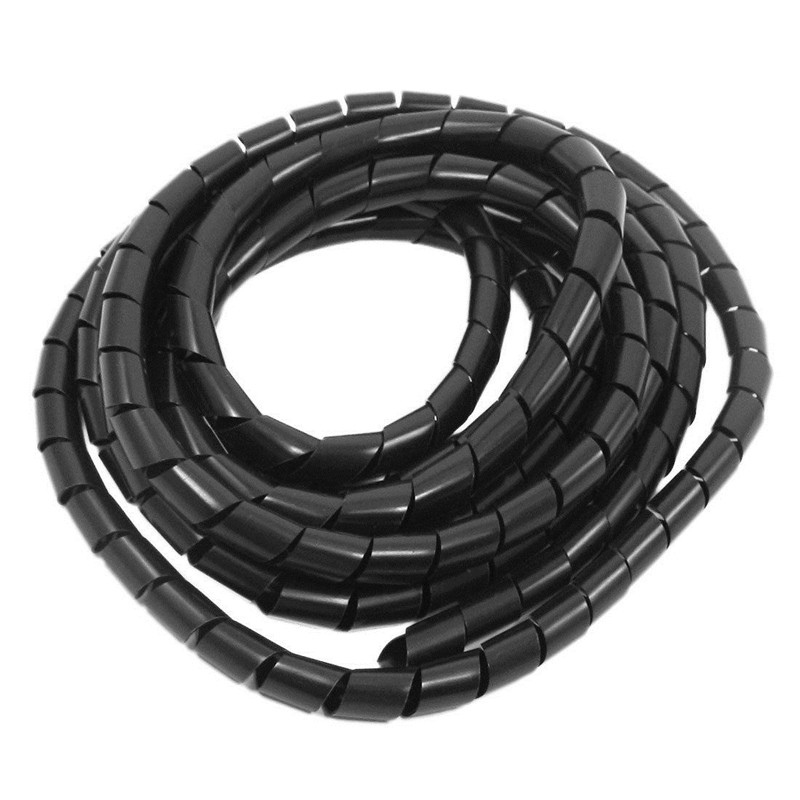 Pelindung Kabel Spiral Hitam / Spiral Wrapping Band 6mm Black