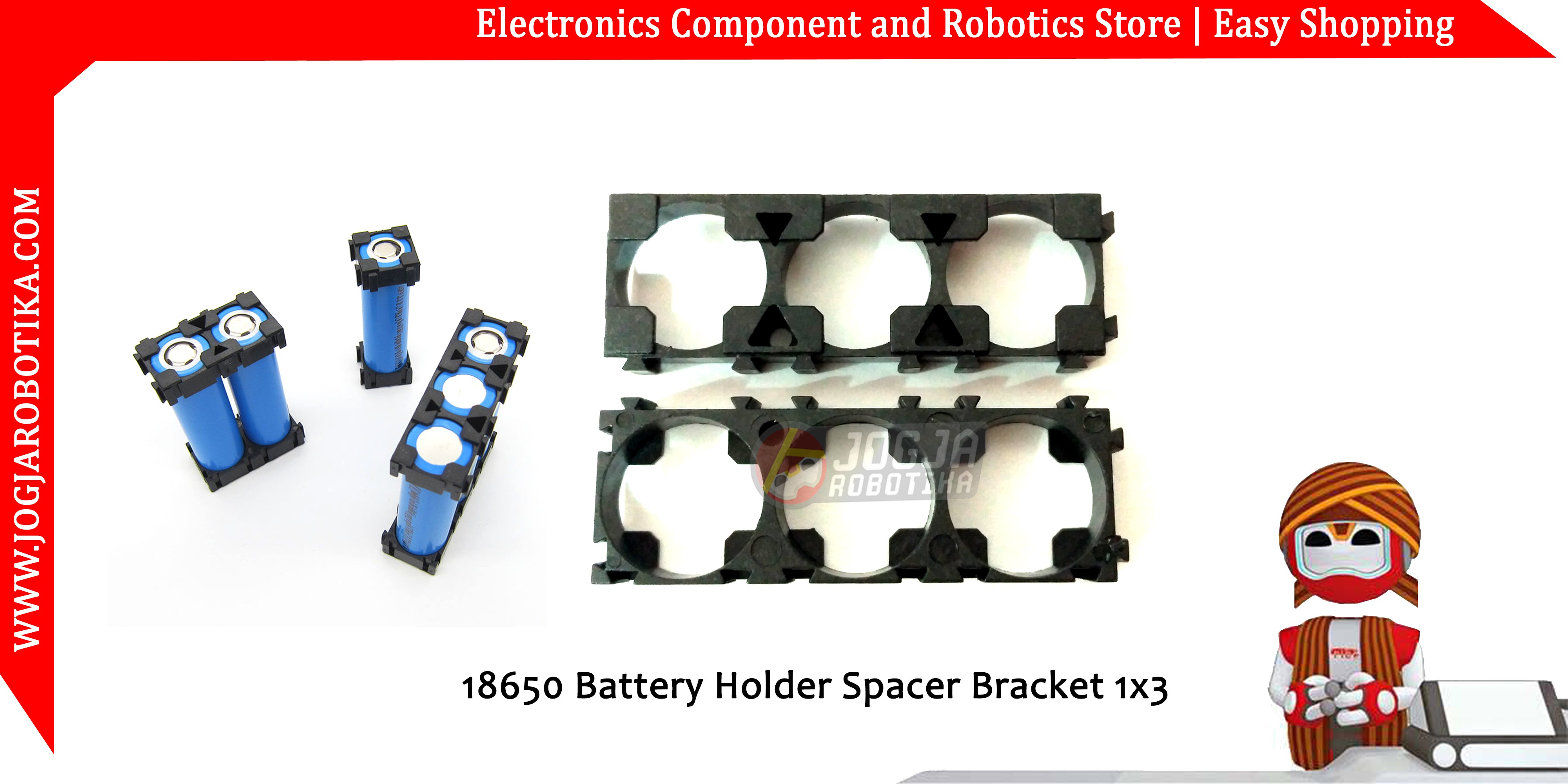 18650 Battery Holder Spacer Bracket 1x3