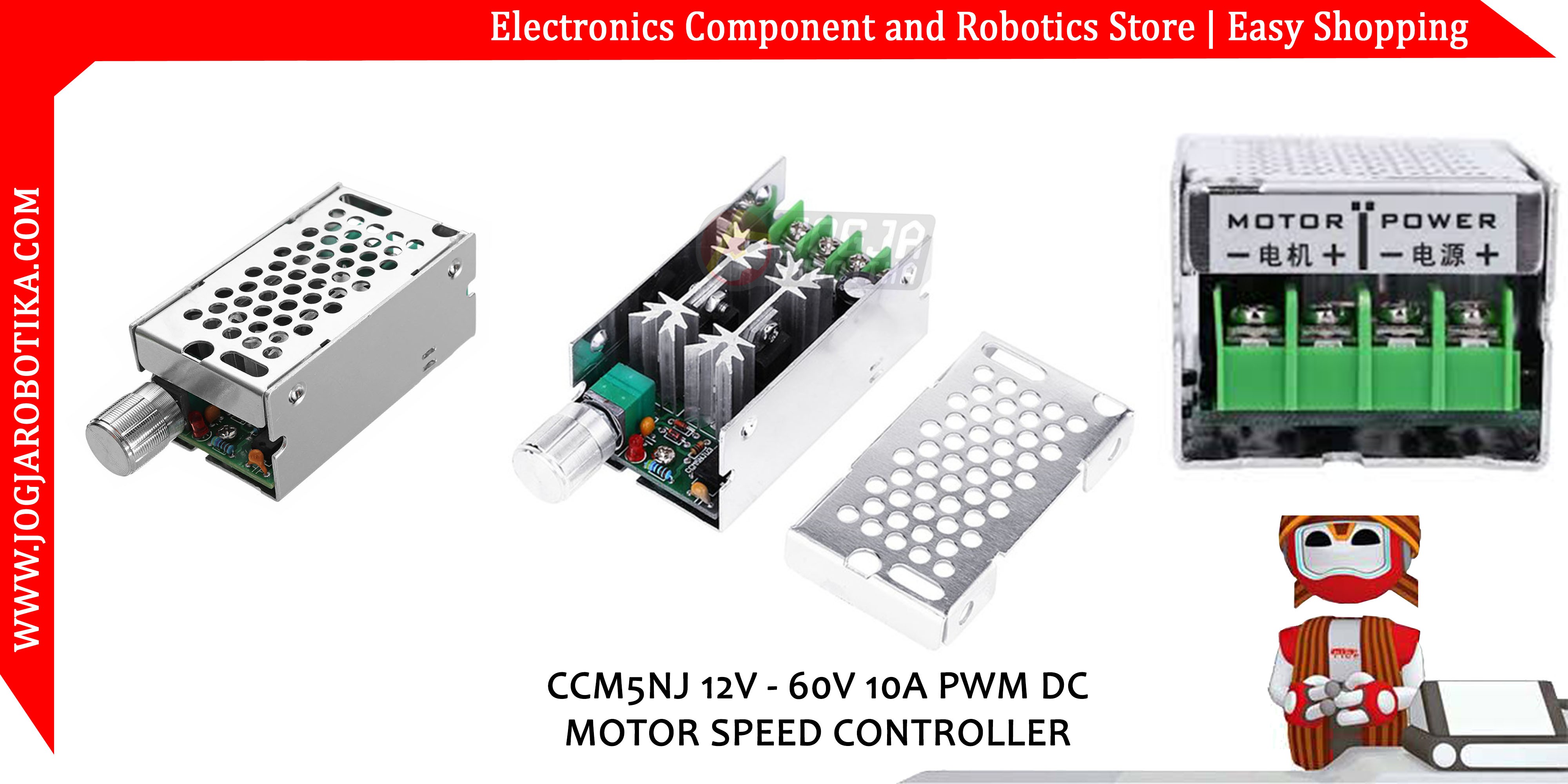CCM5NJ 12V - 60V 10A PWM DC MOTOR SPEED CONTROLLER