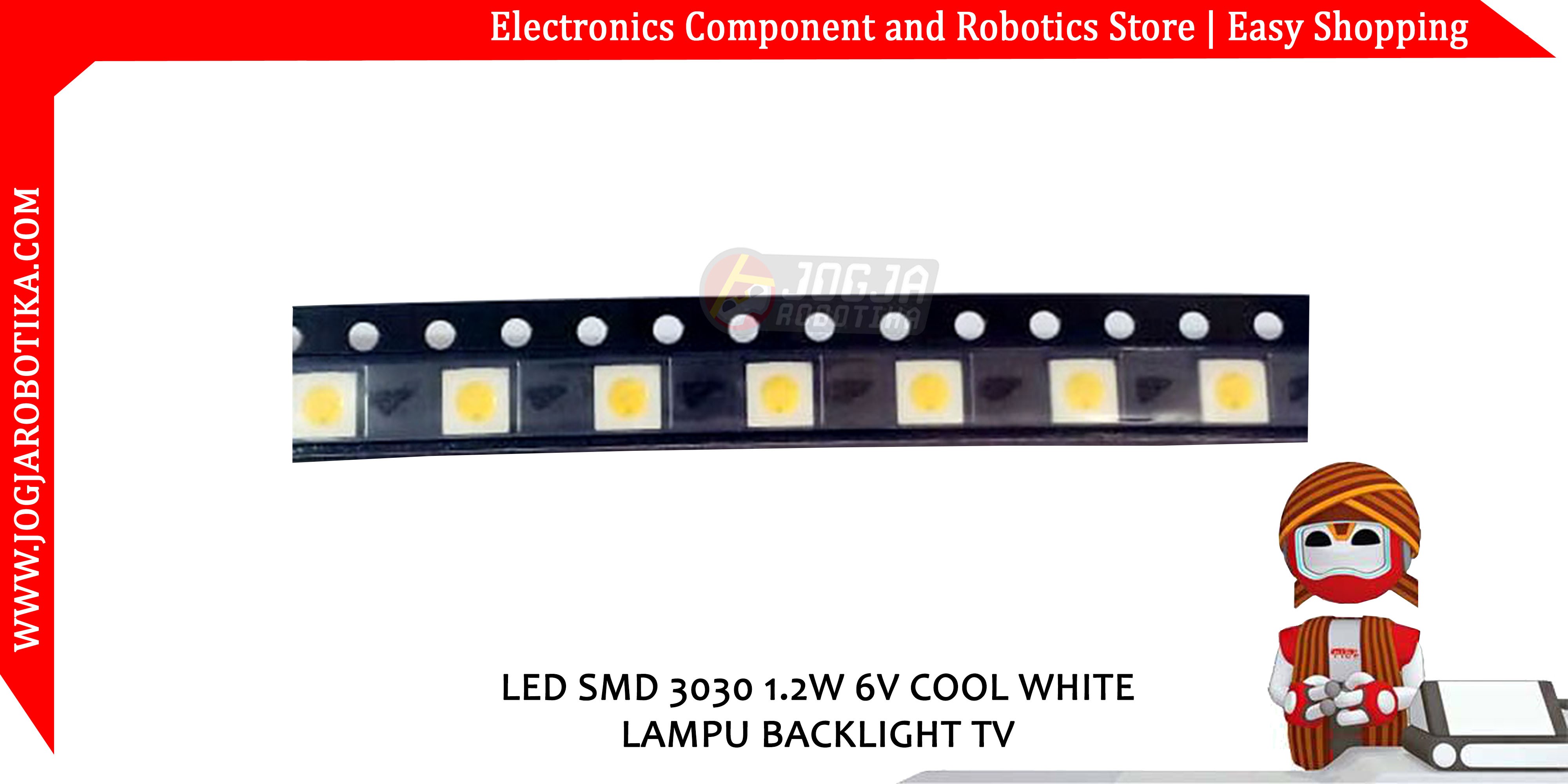 LED SMD 3030 1.2W 6V COOL WHITE LAMPU BACKLIGHT TV