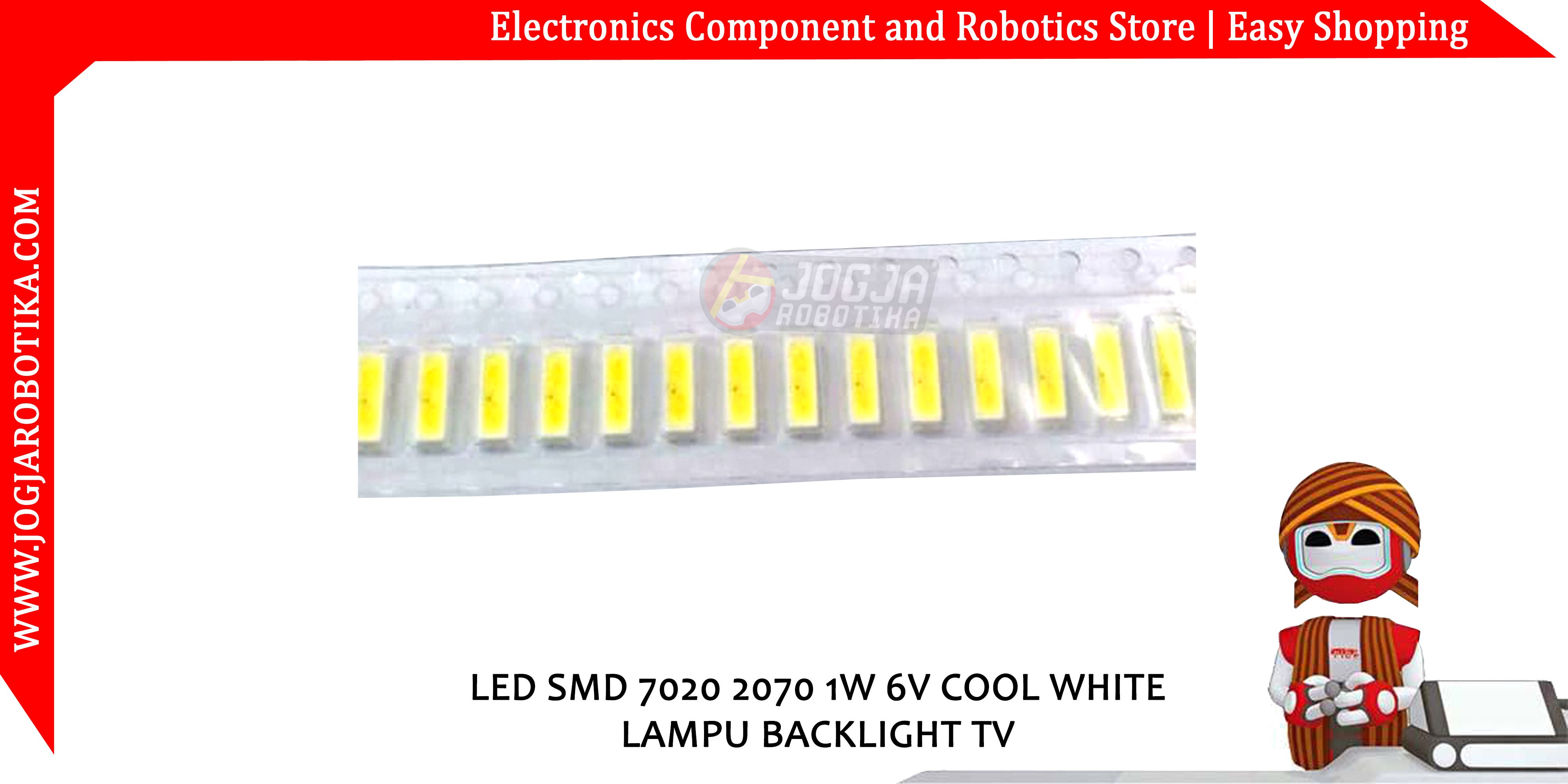 LED SMD 7020 2070 1W 6V COOL WHITE LAMPU BACKLIGHT TV