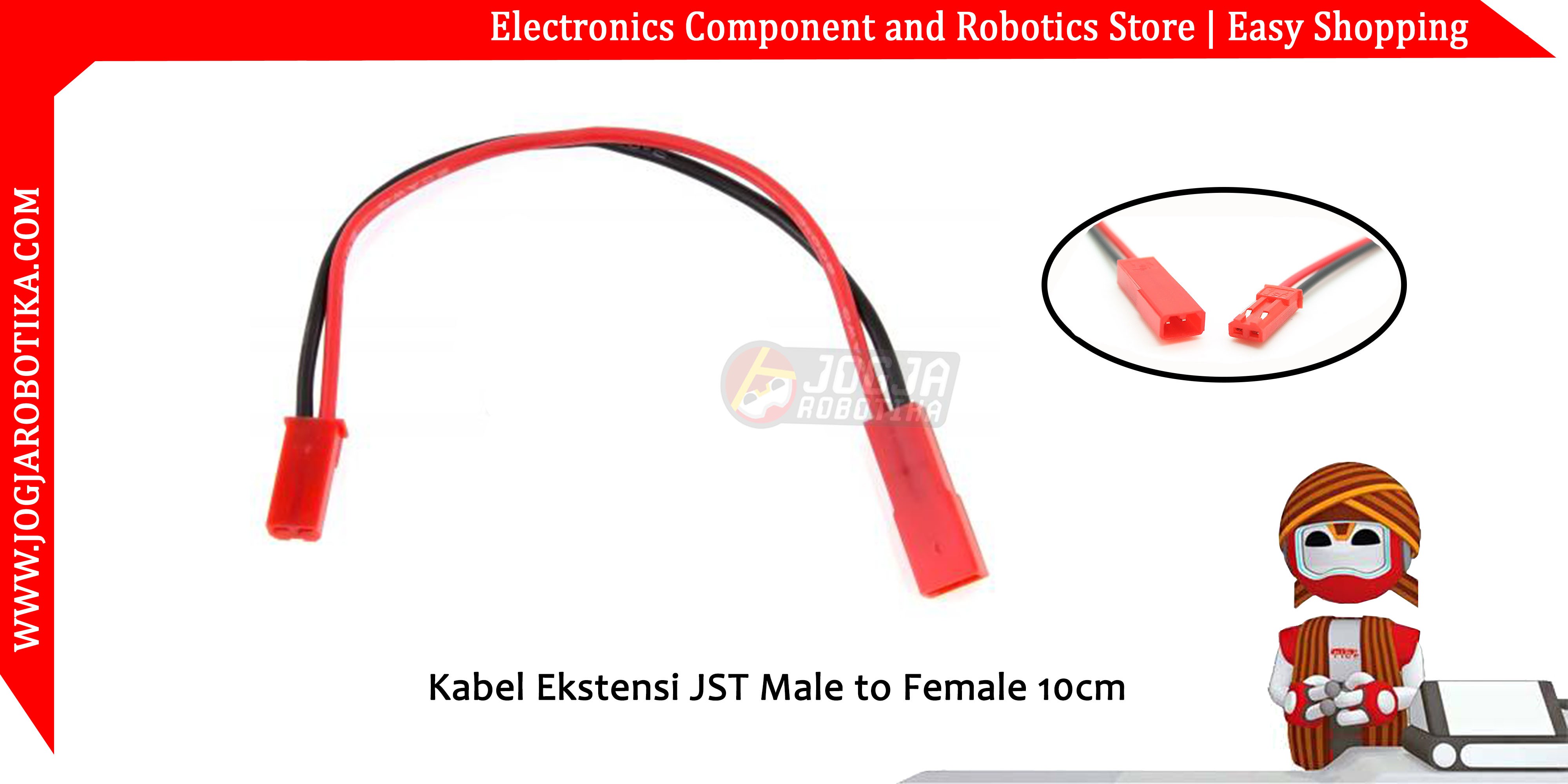 Kabel Ekstensi JST Male to Female 20cm