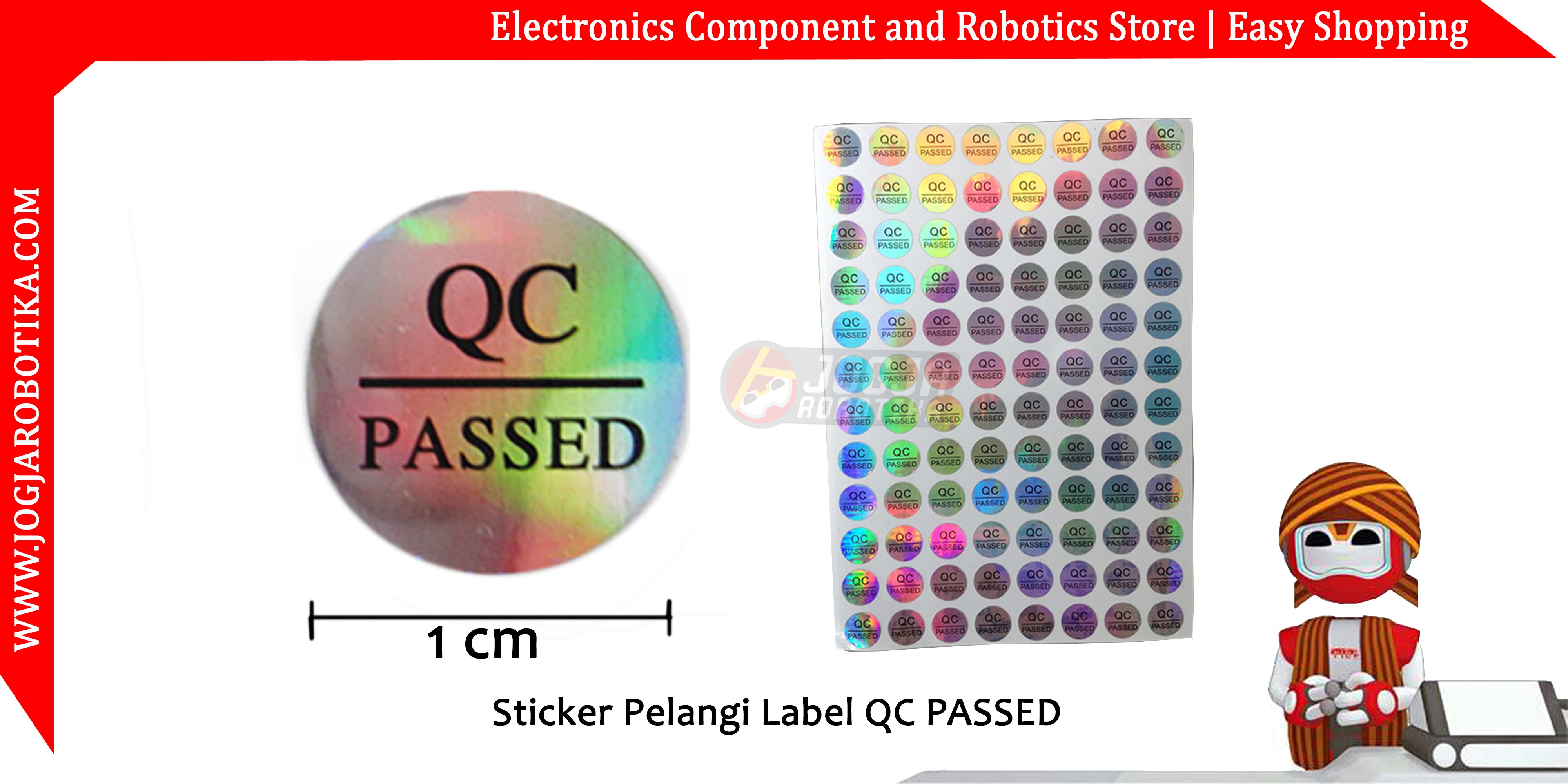 Sticker Pelangi Label QC PASSED Hologram