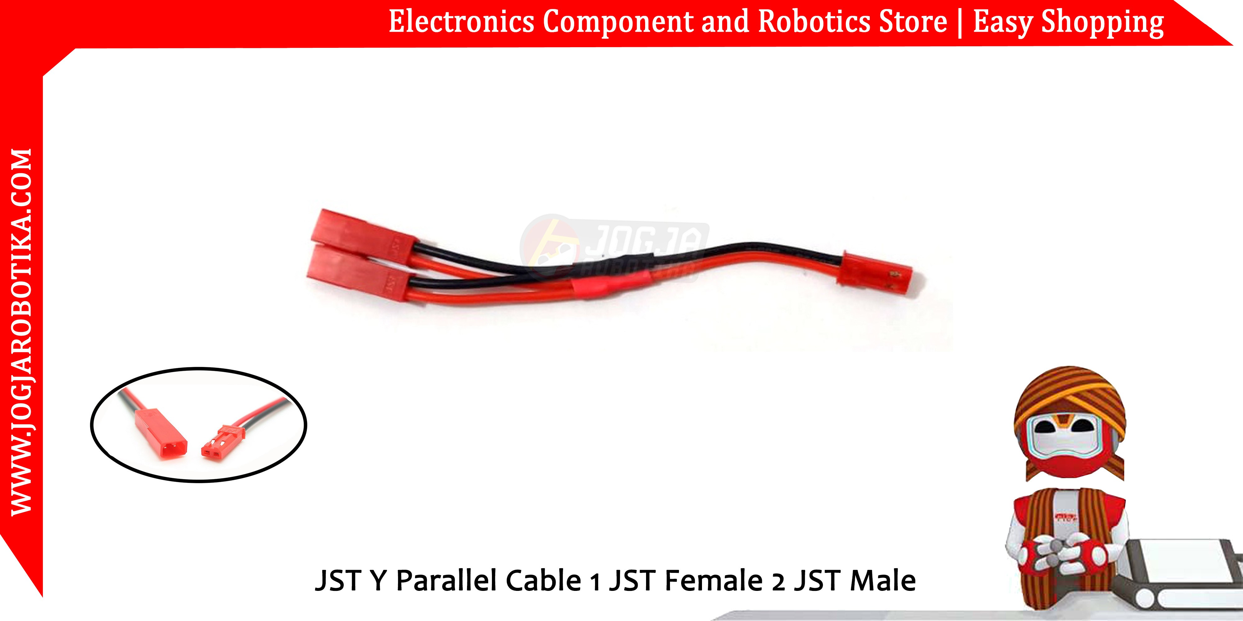 JST Y Parallel Cable 1 JST Female 2 JST Male 10cm