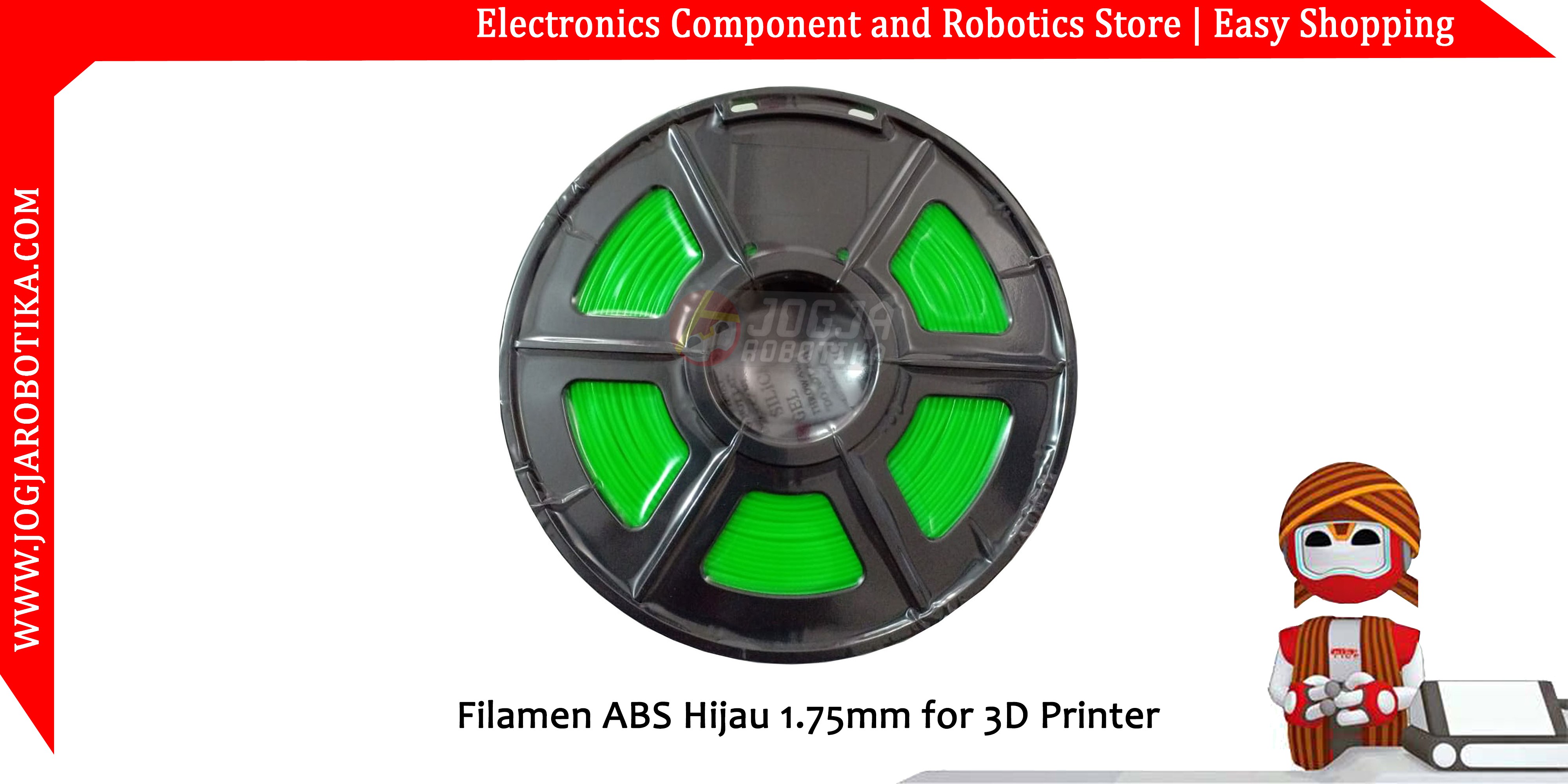 SunDcreate Filamen 3D Printer Filament ABS Hijau 1.75mm 1 Kg