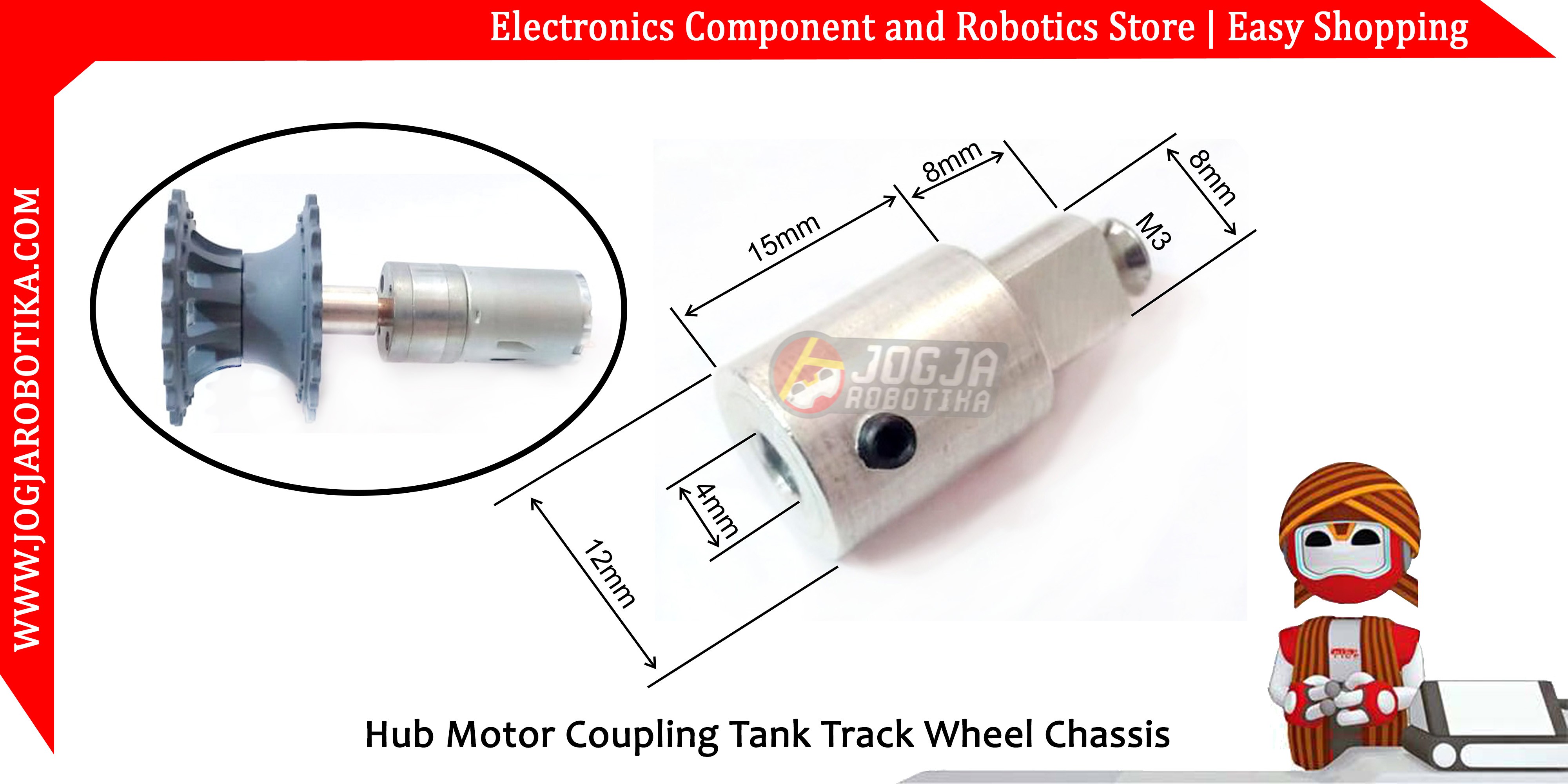 Hub Motor Coupling Tank Track Wheel Chassis