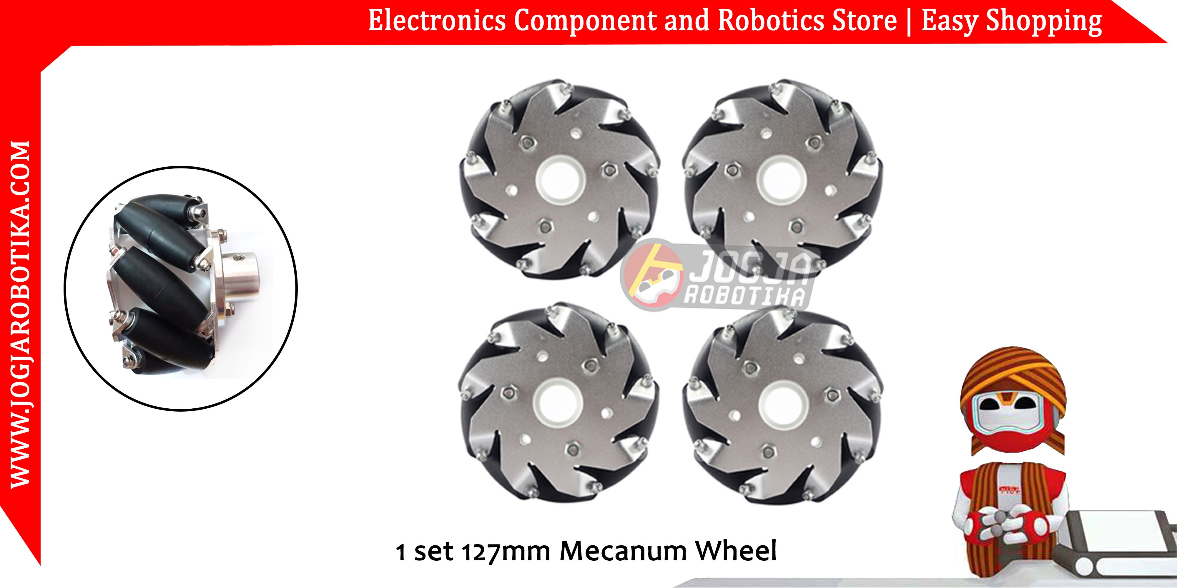 1 set 127mm Mecanum Wheel