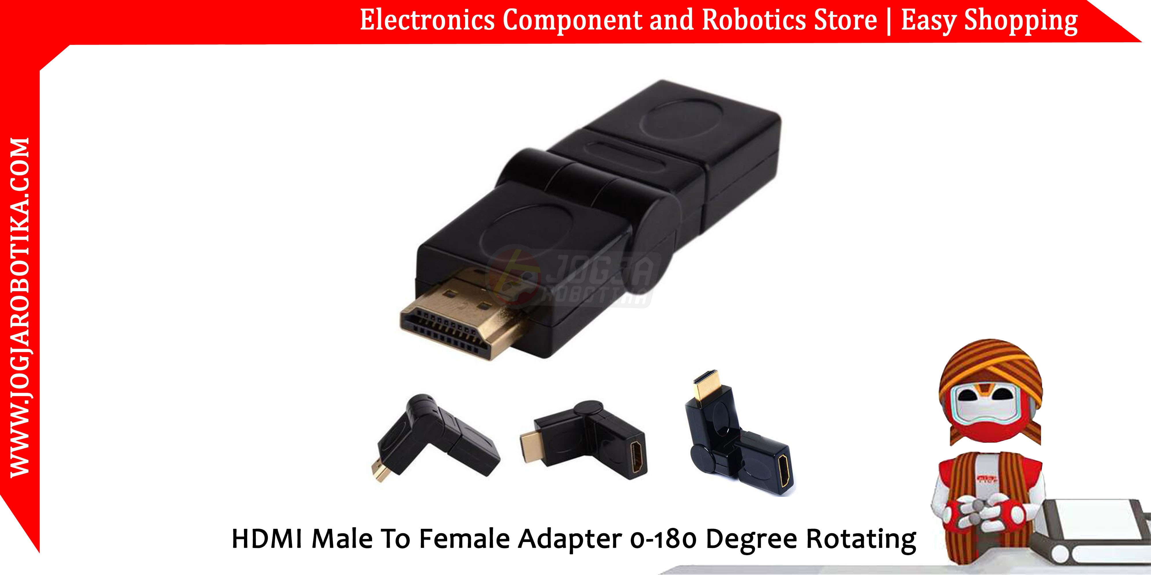 HDMI Male To Female Adapter 0-180 Degree Rotating