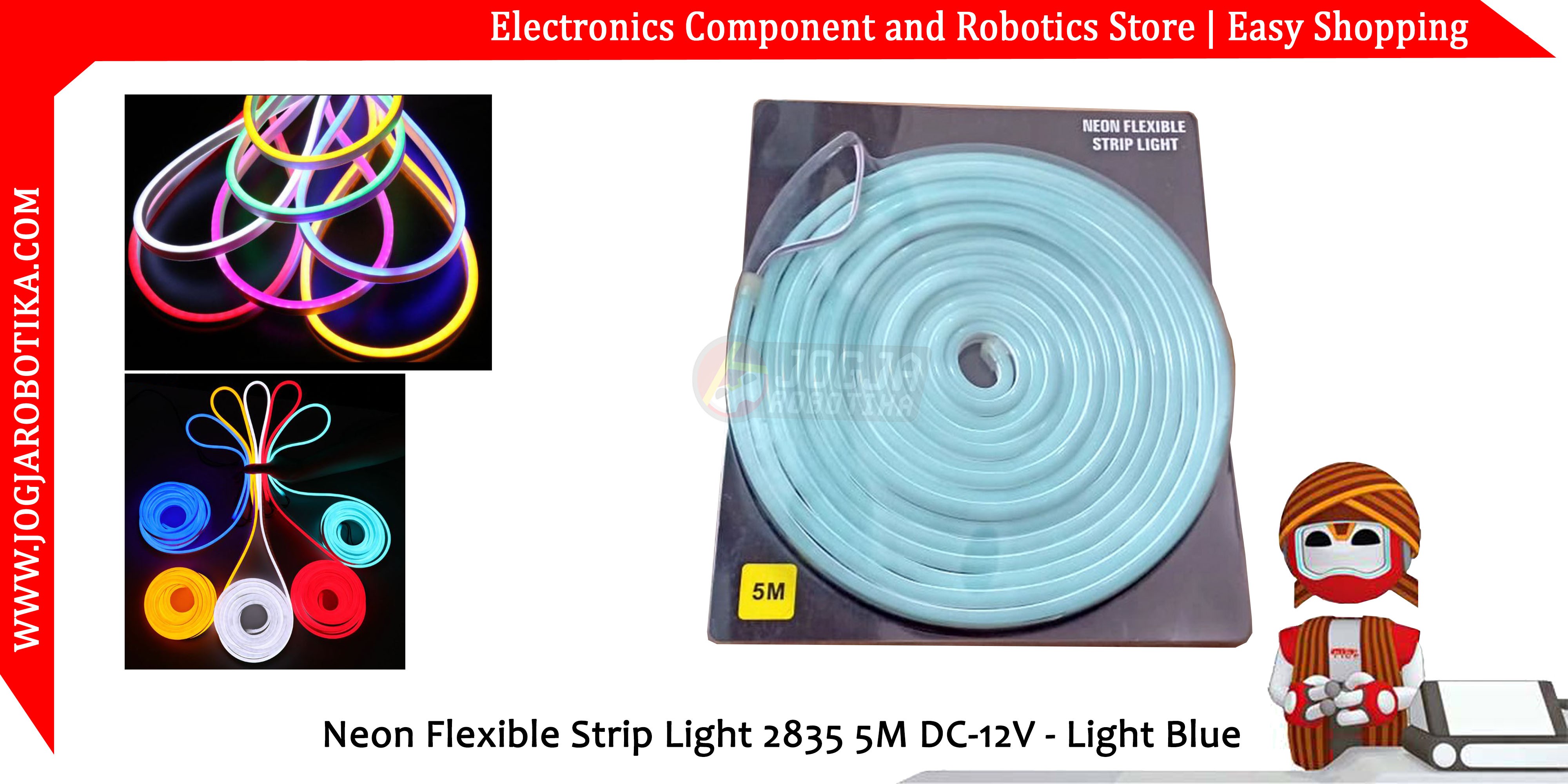 Led Neon Flexible Strip Light 2835 5M DC-12V - Ice Blue