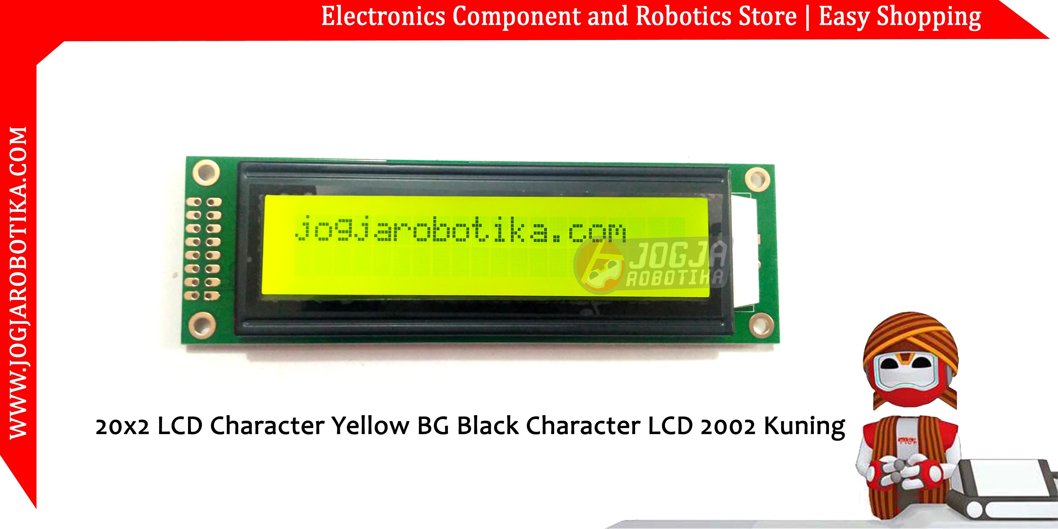 20x2 LCD Character Yellow BG Black Character LCD 2002 Kuning