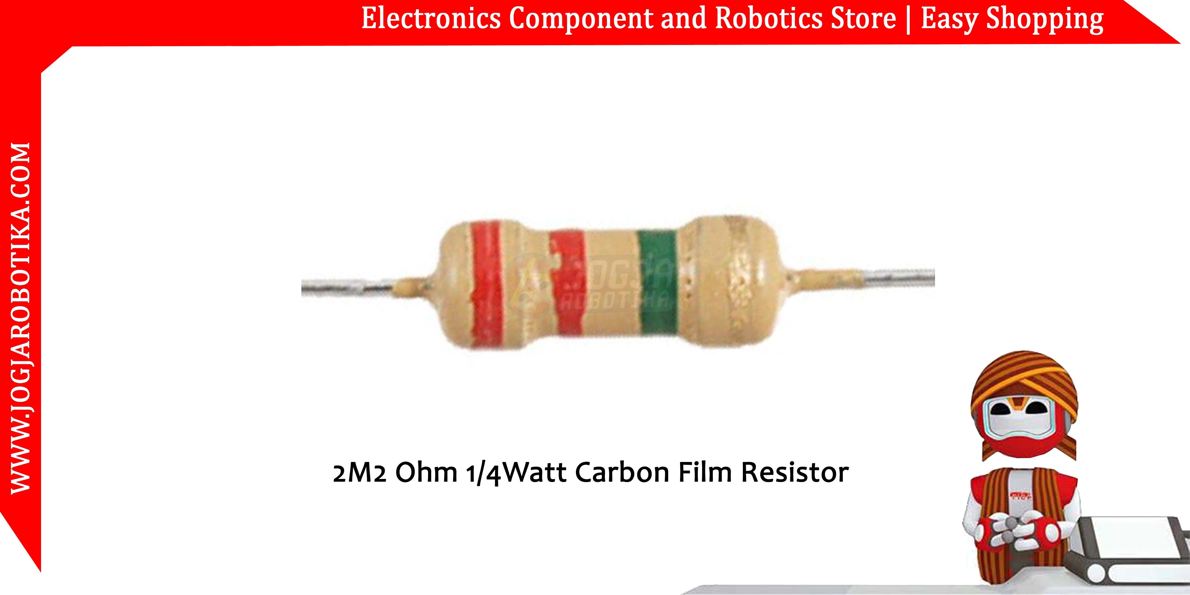 2M2 Ohm 1/4Watt Carbon Film Resistor