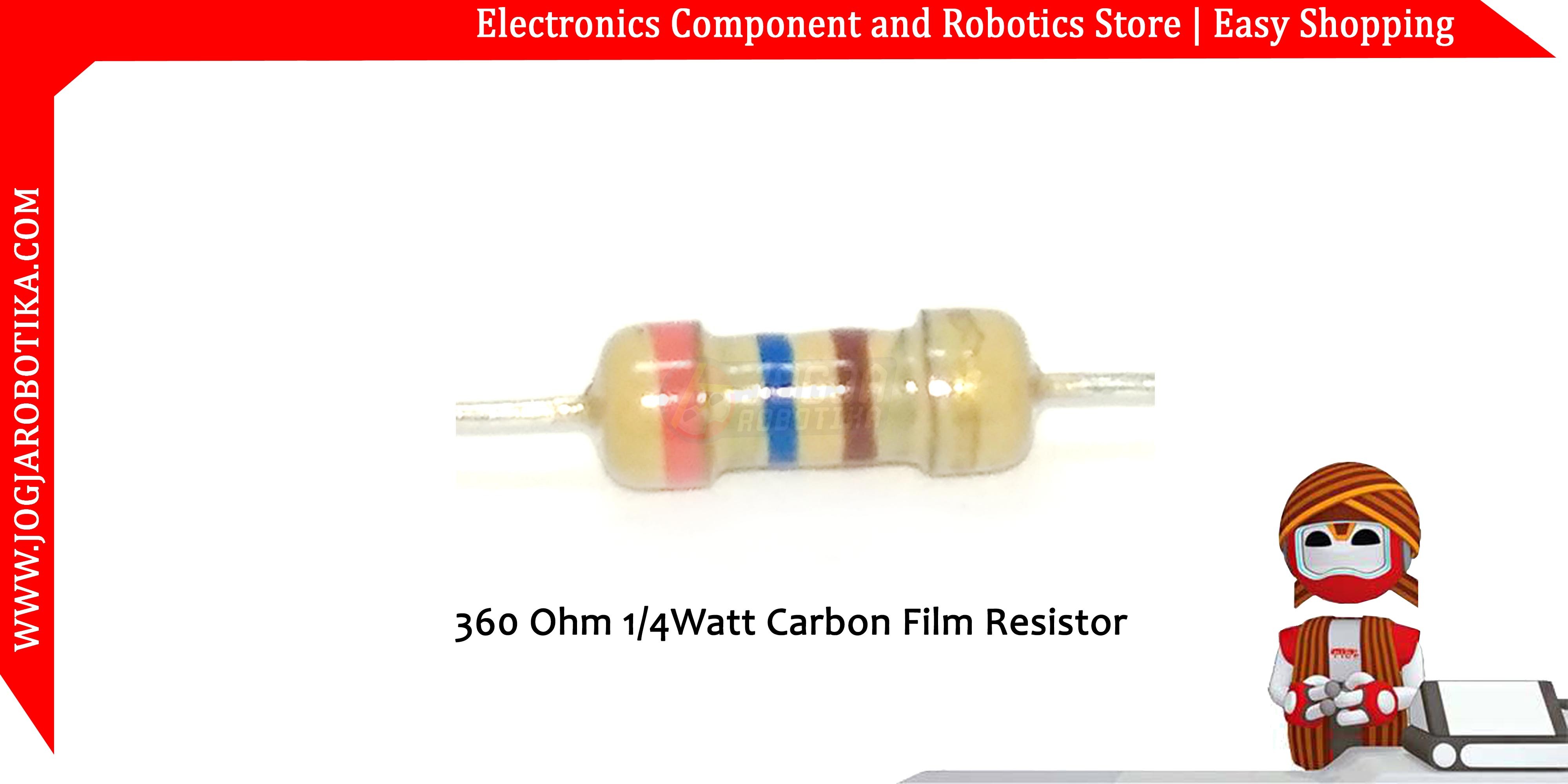 360 Ohm 1/4Watt Carbon Film Resistor