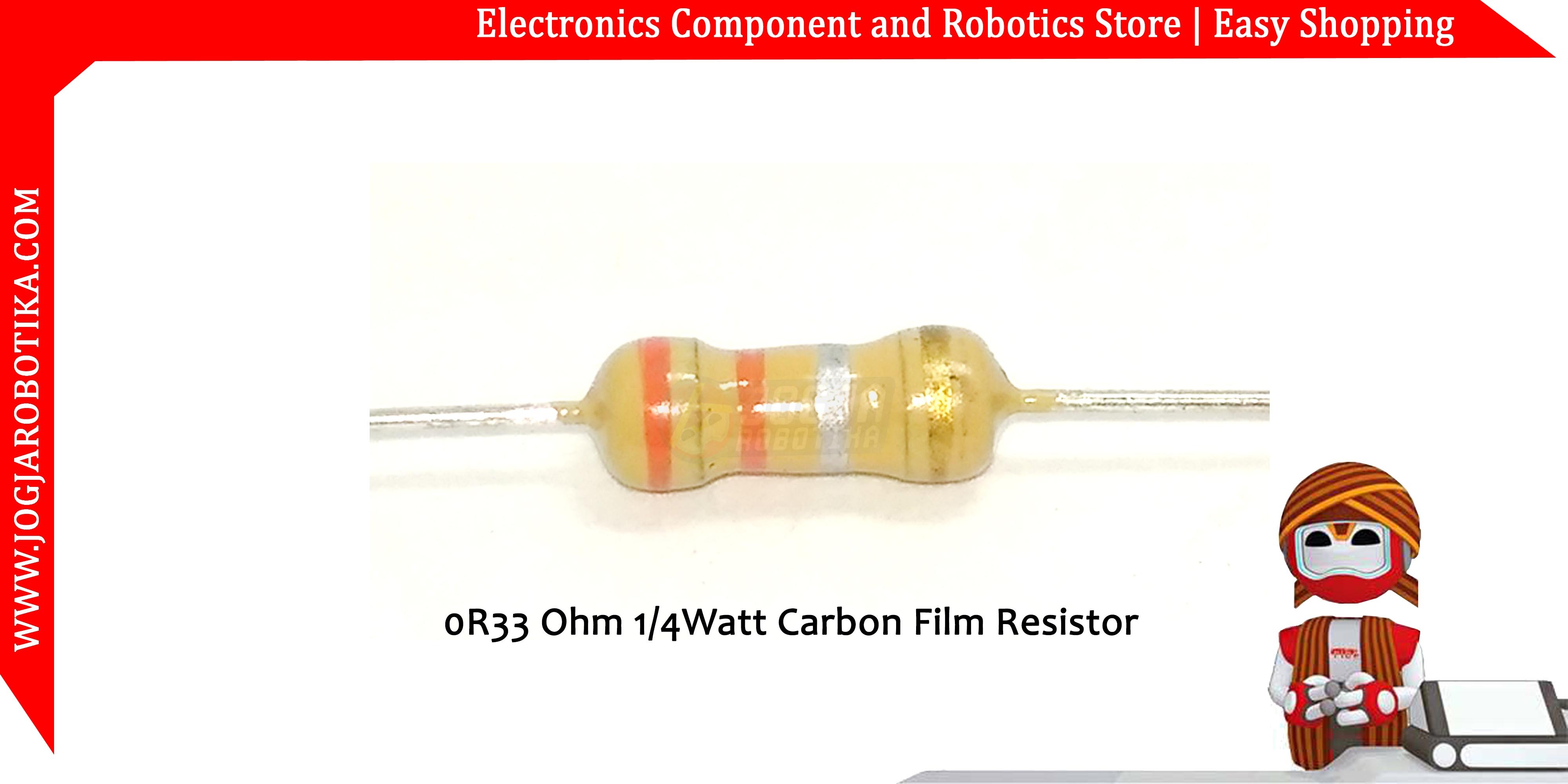 0R33 Ohm 1/4Watt Carbon Film Resistor