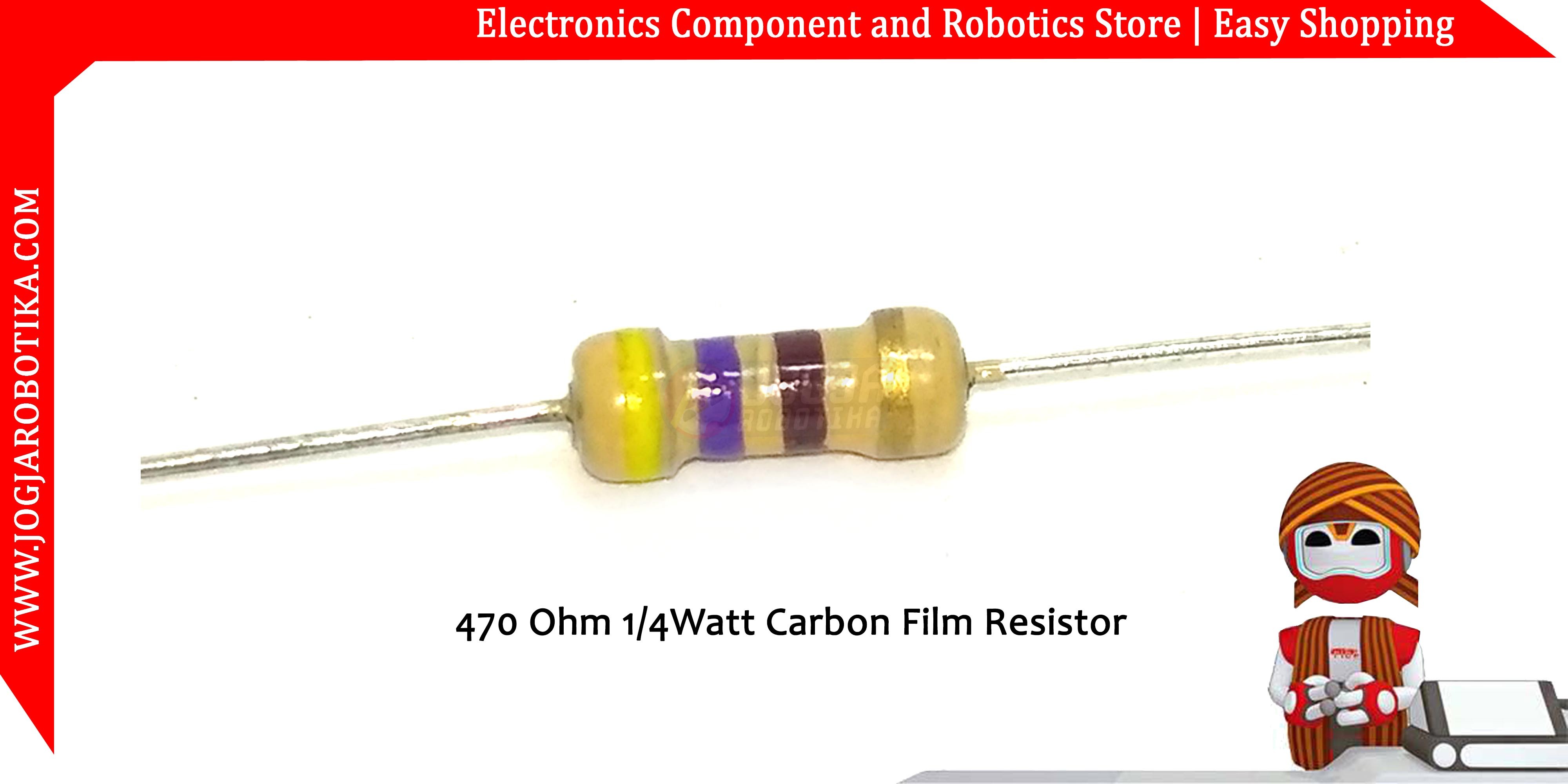 470 Ohm 1/4Watt Carbon Film Resistor