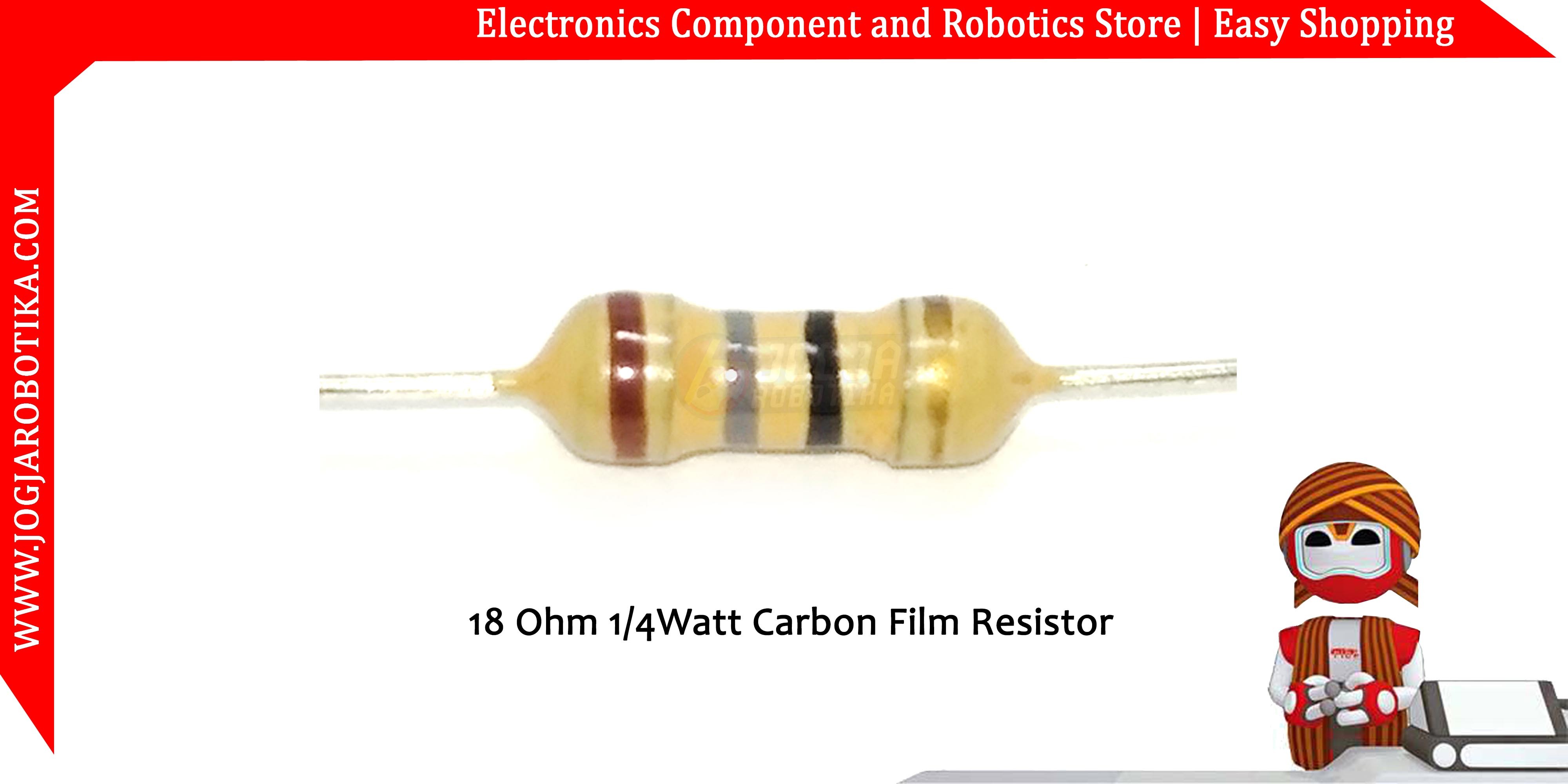 18 Ohm 1/4Watt Carbon Film Resistor