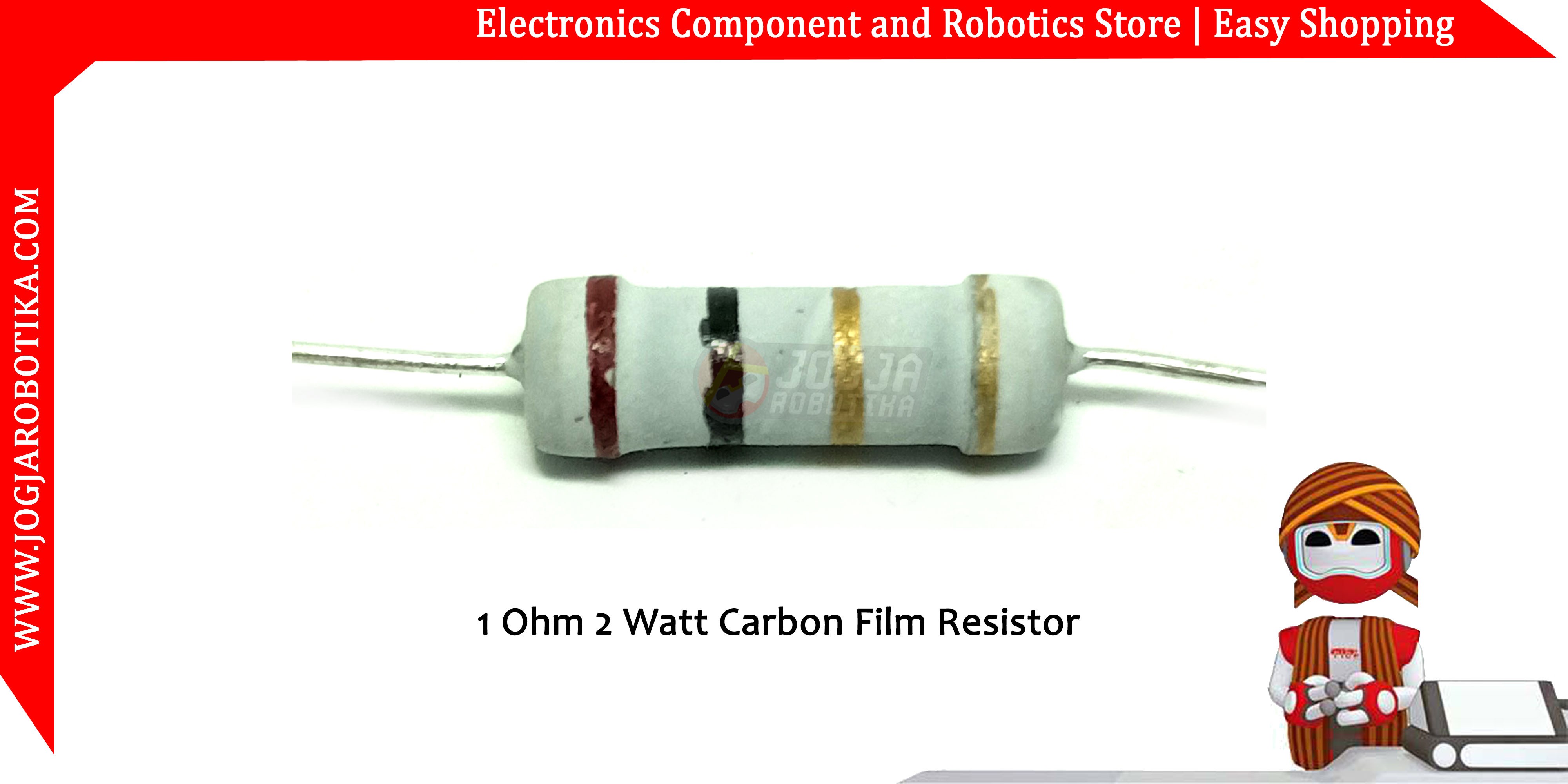 1 Ohm 2 Watt Carbon Film Resistor