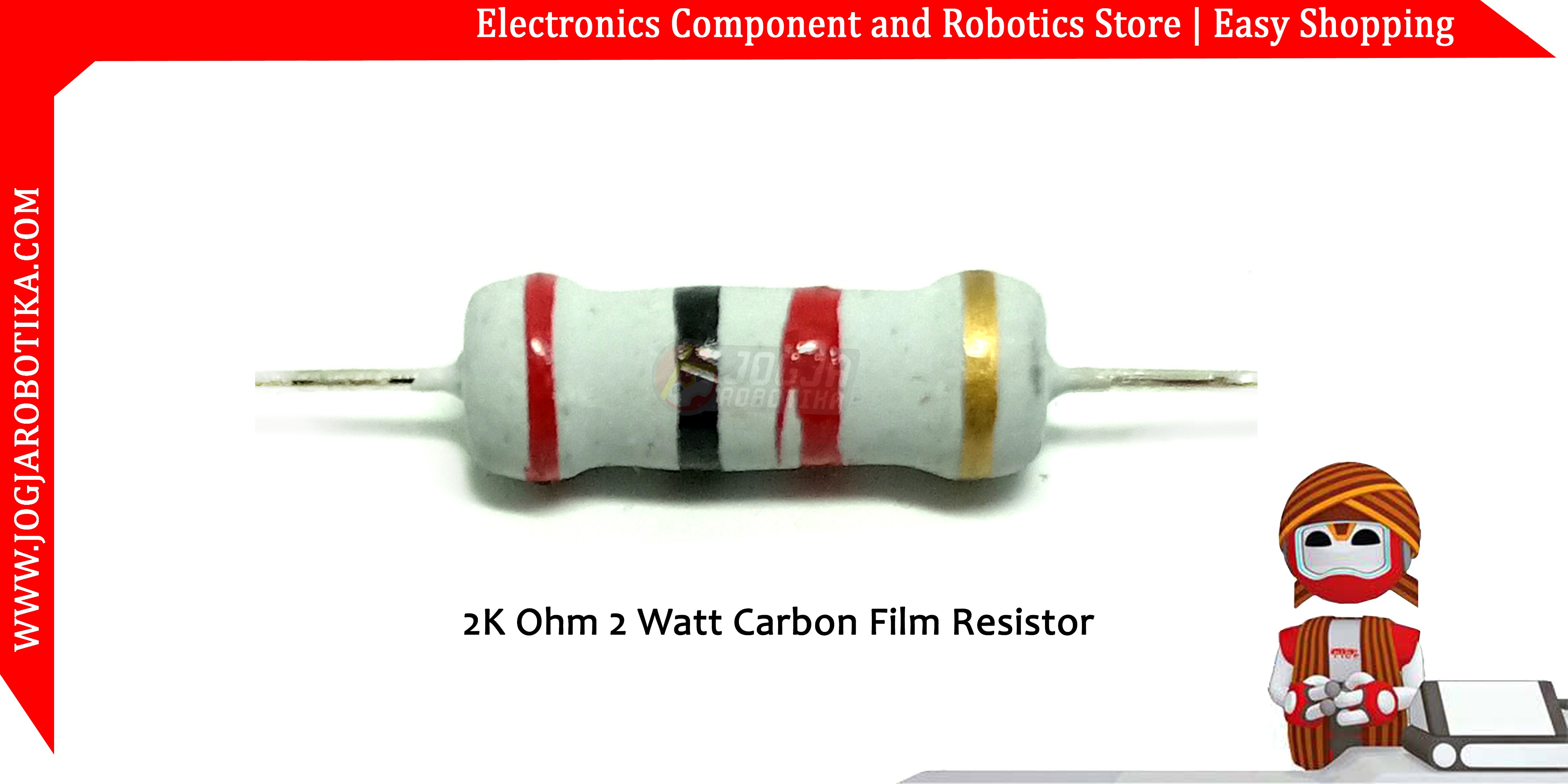 2K Ohm 2 Watt Carbon Film Resistor