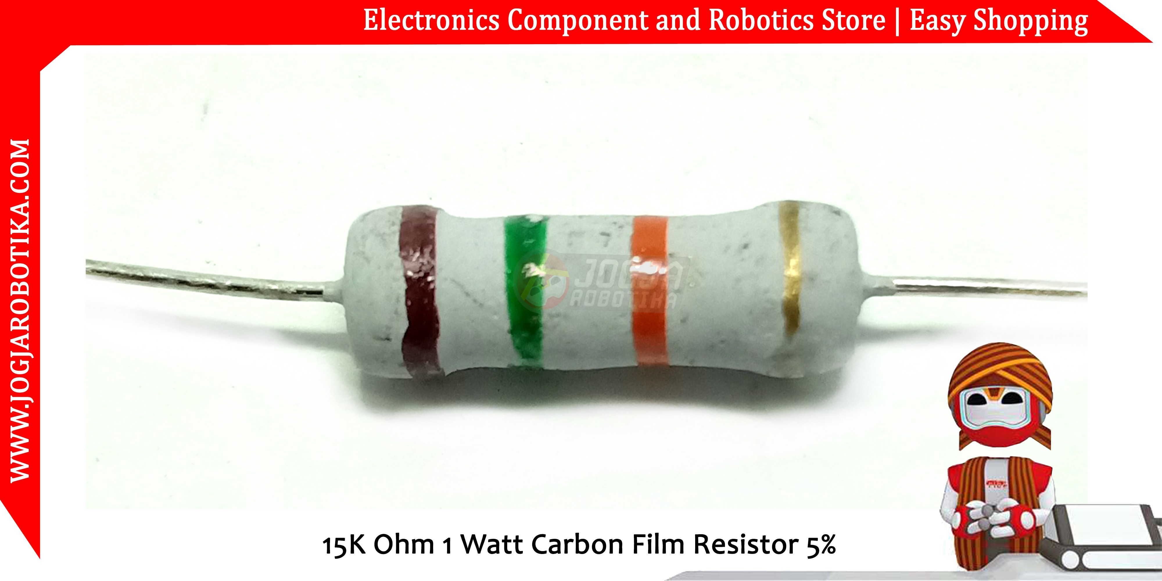 15K Ohm 1 Watt Carbon Film Resistor