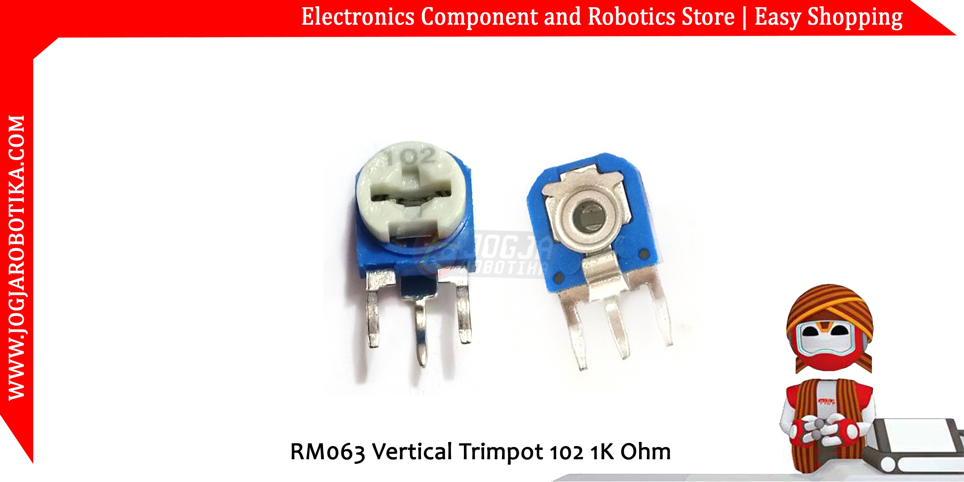 RM063 Vertical Trimpot 102 1K Ohm